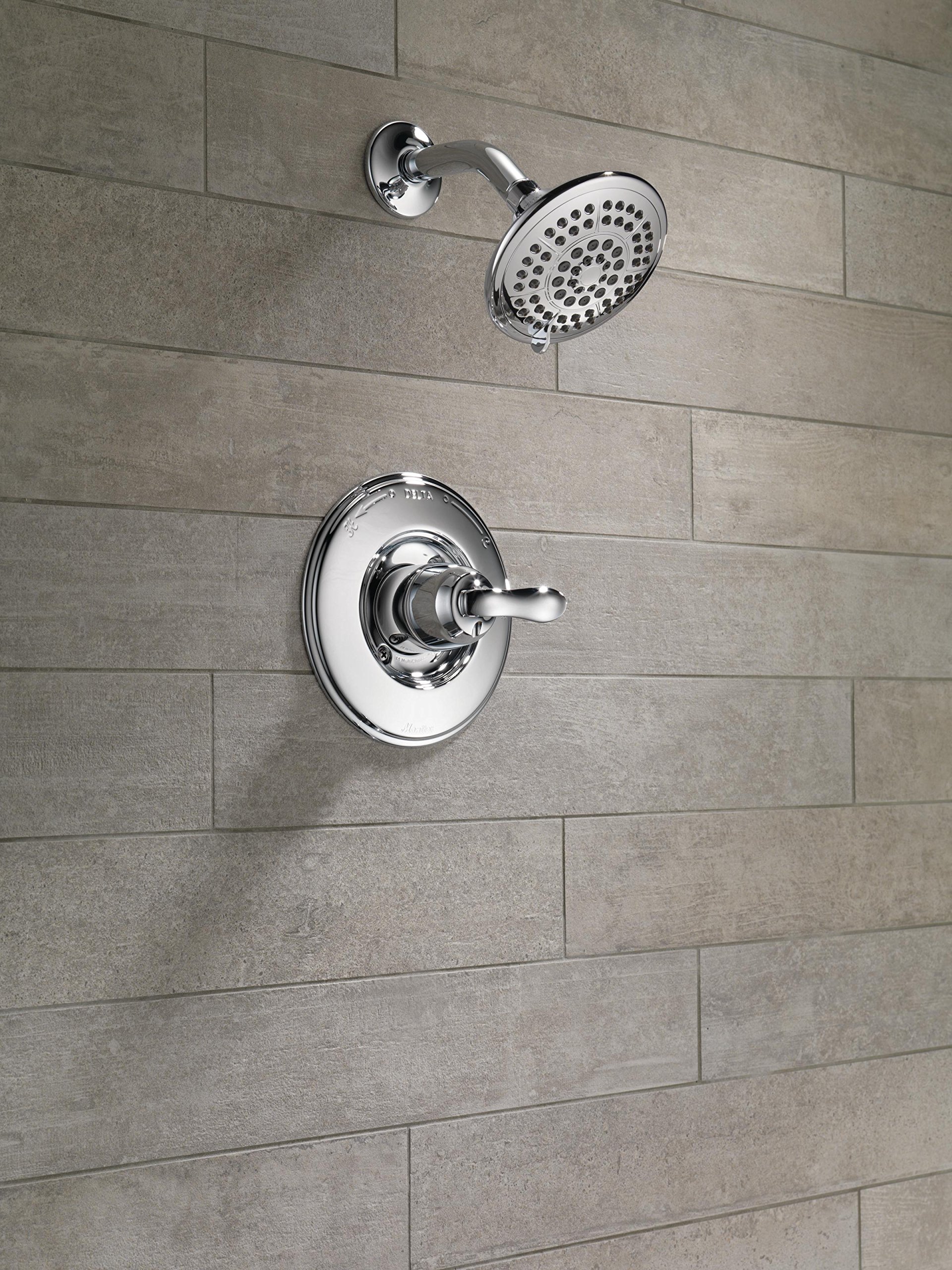 Delta Linden 14 Series Single-Function Shower Faucet Set with 5-Spray Touch-Clean Shower Head - Chrome Finish Shower Trim Kit T14294 (Valve Not Included) - Perfect for Bathroom Renovation & Modern Home Upgrade