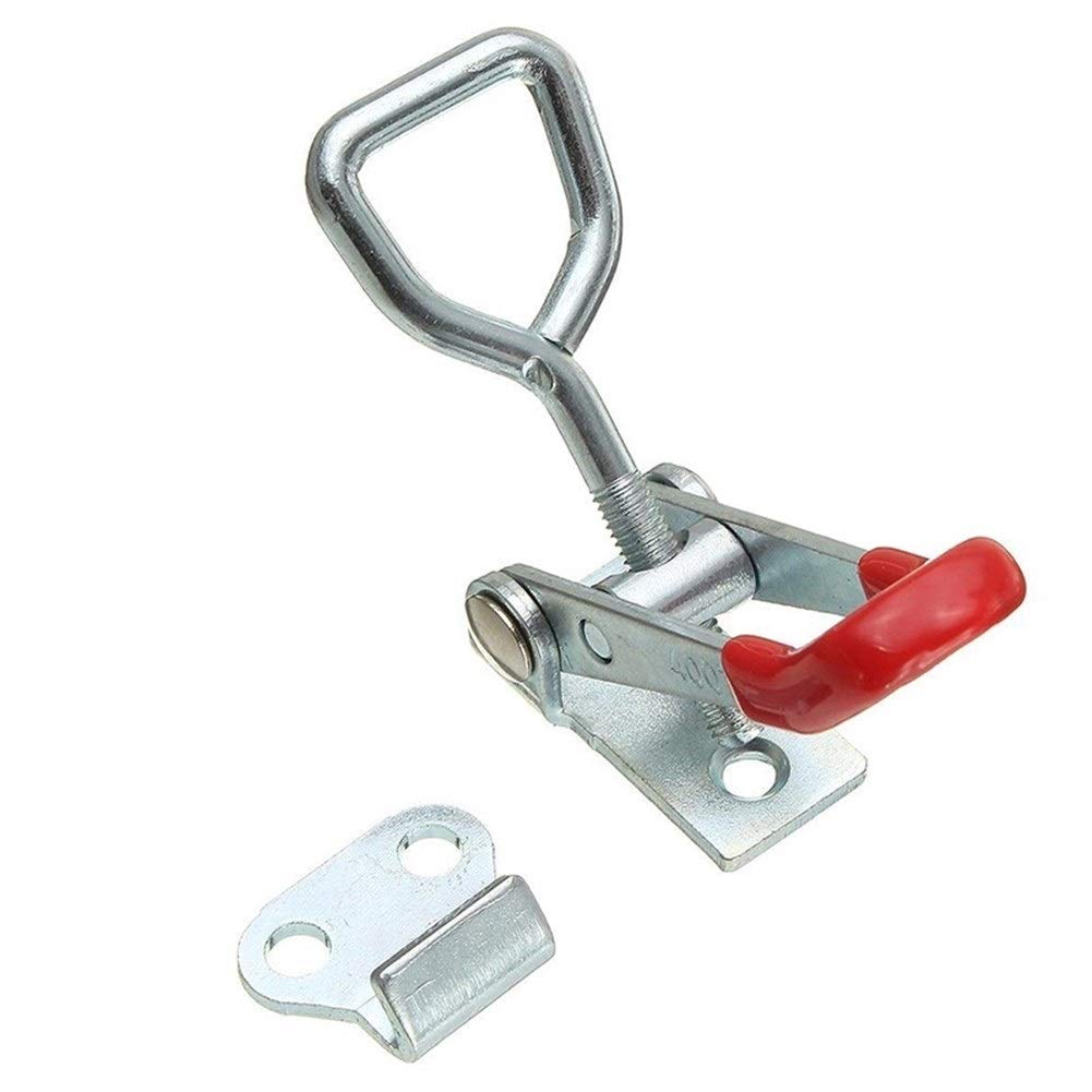 DINGGUANGH 4-Position Adjustable Latch Catch Lock for Cabinet, Box & Drawer - Silver Toggle Clamp Hasp with Lever Handle - Secure Storage, Toolbox, Furniture & DIY Projects