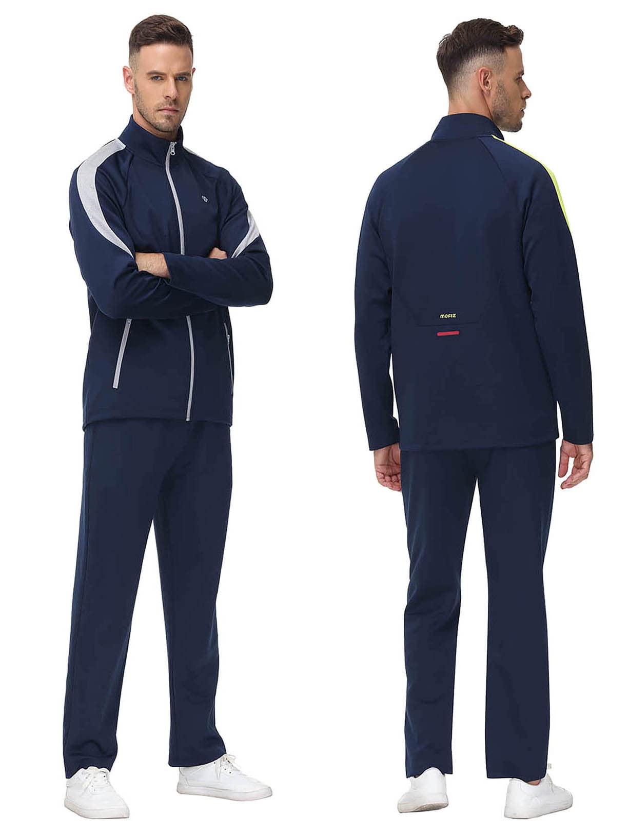 MoFiz Men's Tracksuit Set - Gym Workout Jogging Running Sweatpants & Hoodie with Zip Pockets | Athletic Sportswear for Fitness Training, Casual Wear & Outdoor Activities