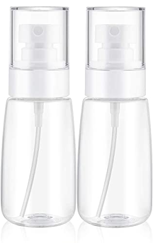 THECLOUDMALL® 2-Pack Clear Refillable Spray Bottles for Travel - Fine Mist Cosmetic, Toner & Perfume Dispenser - Reusable Toiletry Containers (Multi-Color) | Perfect for Gym, Airplane & Daily Skincare Routine