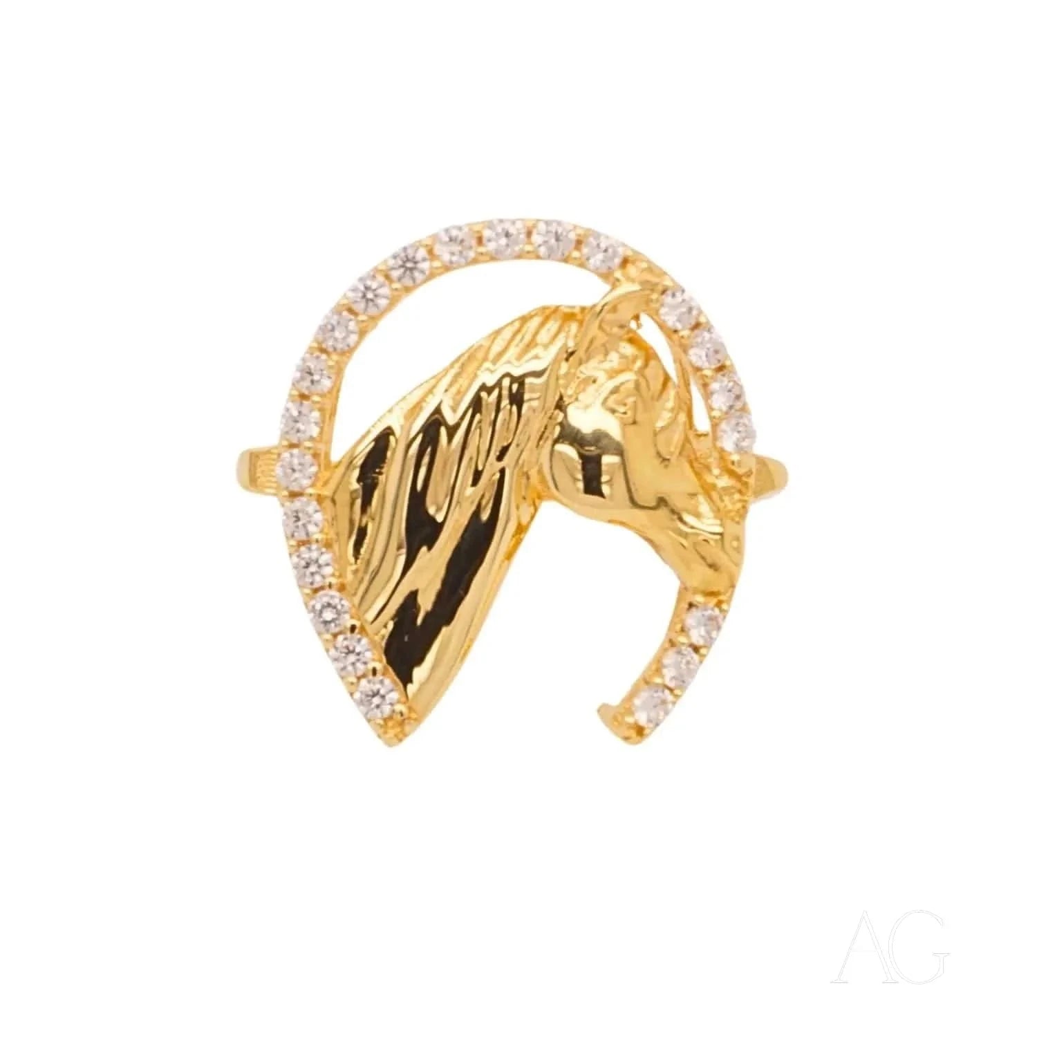 18K Gold Horse Ring for Women - Elegant Equestrian Jewelry Gift for Horse Lovers - Perfect for Birthdays, Anniversaries & Special Occasions