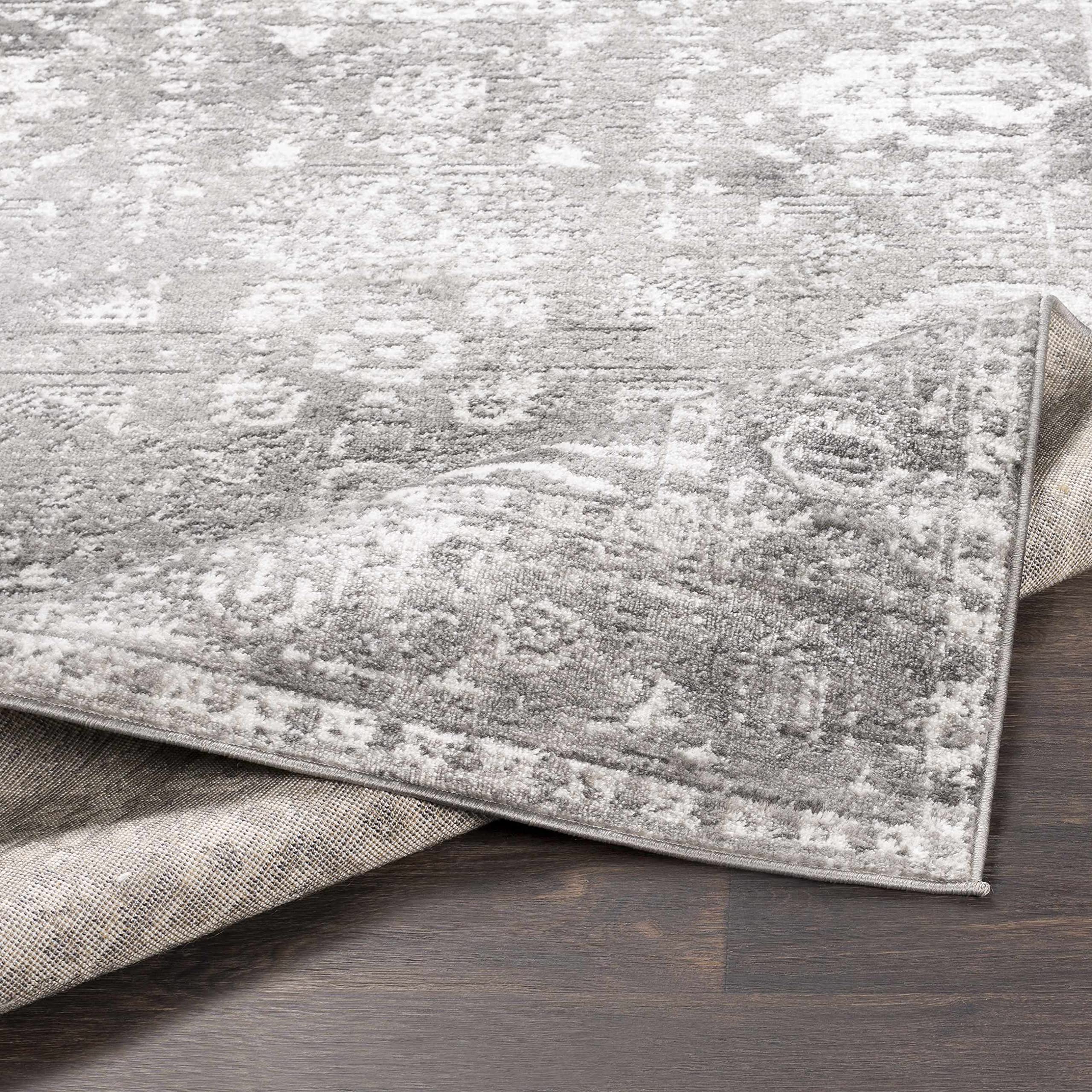 Hauteloom Tripp Transitional Area Rug - Soft Gray and White - 8'10