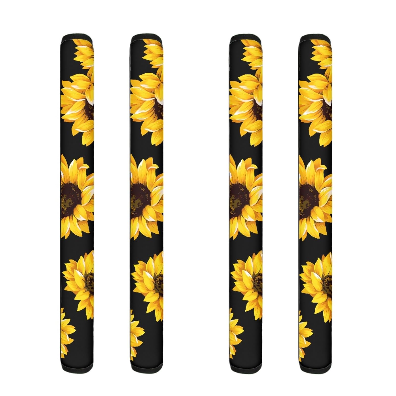 4-Piece Sunflower Printed Refrigerator Handle Covers - Handmade Kitchen Appliance Protectors for Fridge, Oven & Microwave - Cute Floral Design for Home Decor & Safety (Perfect for Kitchens, Dorms & Offices)