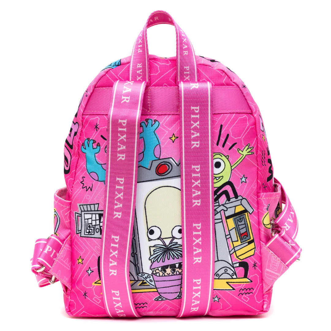 Monsters Inc 13 Inch Mini Backpack for Kids - Lightweight Nylon School Bag with Adjustable Straps - Perfect for School, Travel & Disney Theme Park Visits