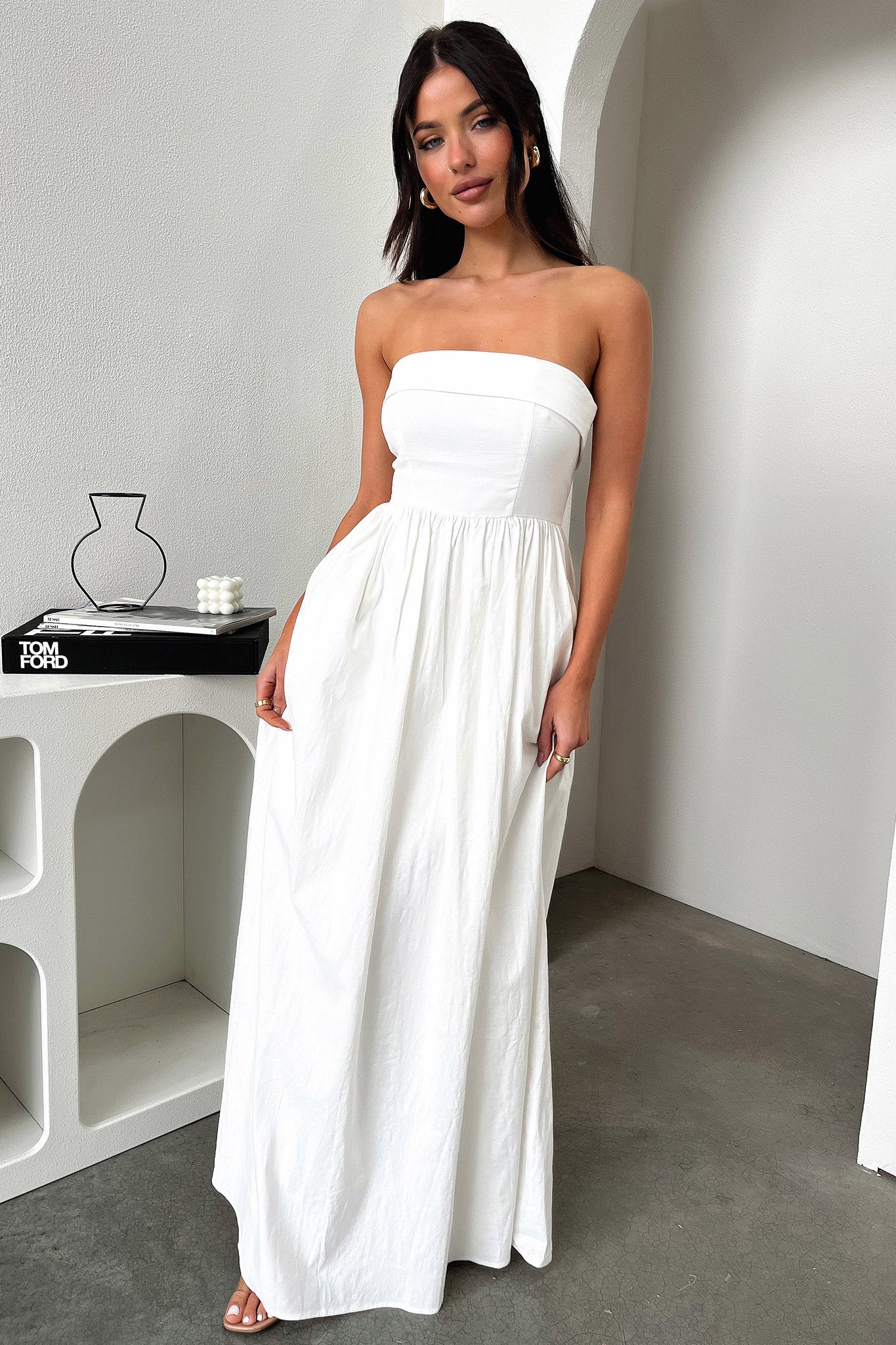 Cornell Maxi Dress for Women - Elegant White Summer Long Dress for Beach, Vacation & Casual Wear