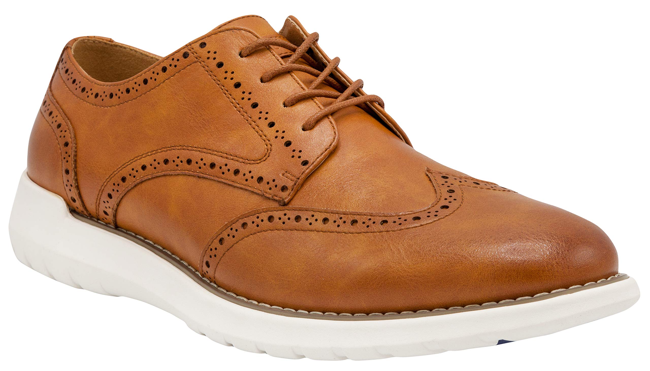 NINE WEST Men's Wingtip Oxford Shoes | Lace-Up Dress Shoes for Men | Casual & Fashionable Footwear with Deep Groove Outsole for Natural Foot Motion | Perfect for Office, Weddings & Formal Events (Jay)