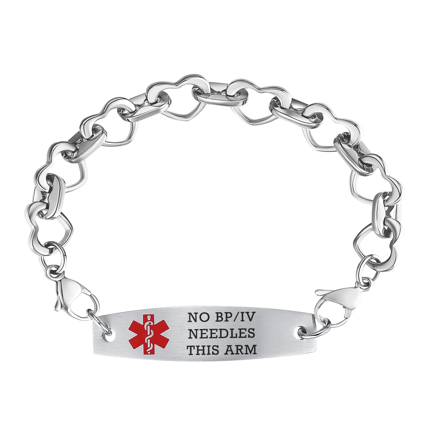 LinnaLove Adjustable Medical ID Bracelet for Men & Women - Free Engraving, Hypoallergenic Stainless Steel - Perfect for Diabetes, Allergies & Emergency Medical Identification