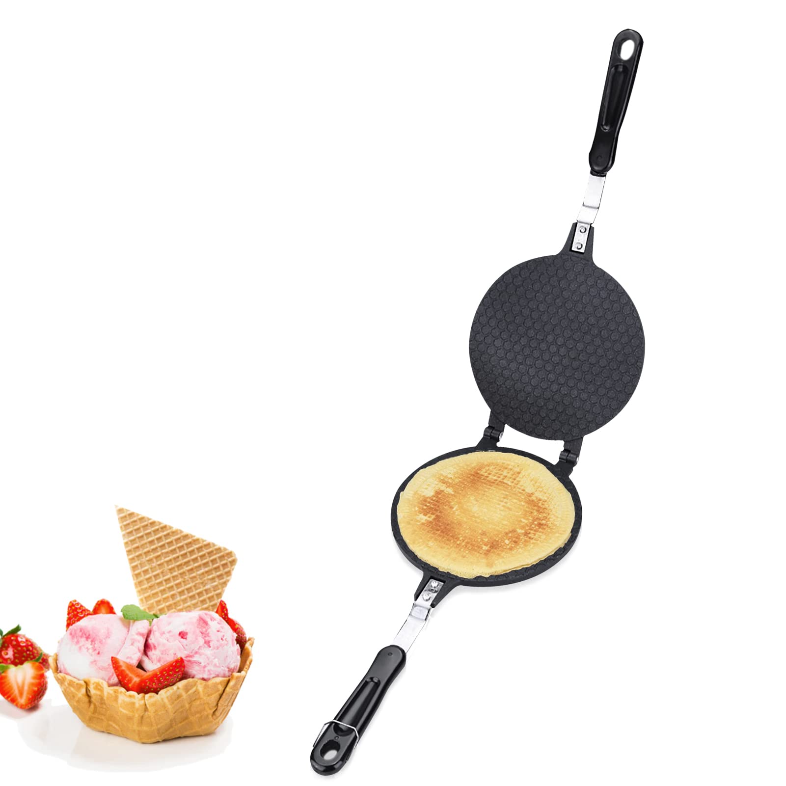 **Electric Waffle Cone Maker Machine - 6.7 Inch DIY Ice Cream Cone, Pizzelle, Waffle Bowl & Egg Roll Mold for Homemade Desserts - Perfect for Parties, Bakeries & Ice Cream Shops**