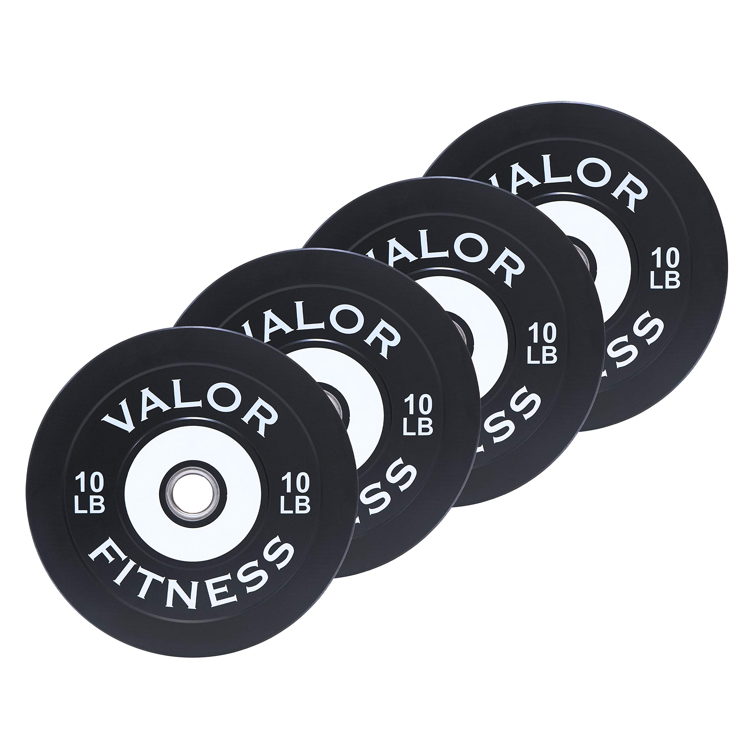 Valor Fitness Olympic Bumper Plates - Weight Lifting Plates for Strength Training, CrossFit & Home Gym Workouts (Pairs/Singles/Sets) - Perfect for Powerlifting, Deadlifts & Functional Fitness Training