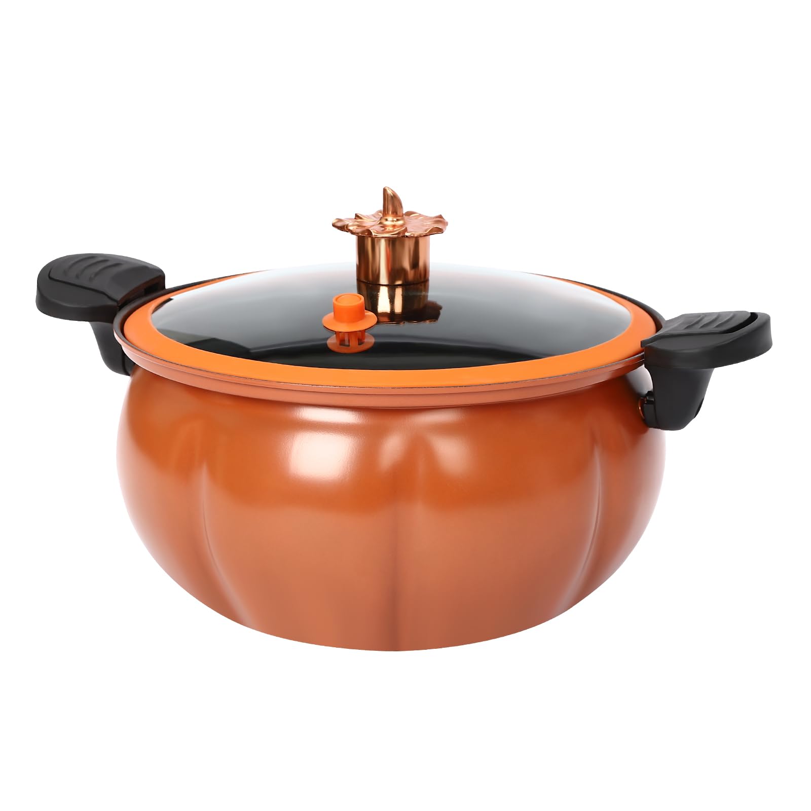 8L/2.11Gal Non-Stick Micro Pressure Cooker Pot - Mini Pumpkin Design Maifan Stone Cooking Pot for Home Kitchen | Perfect for Quick Meals, Stews & Healthy Cooking