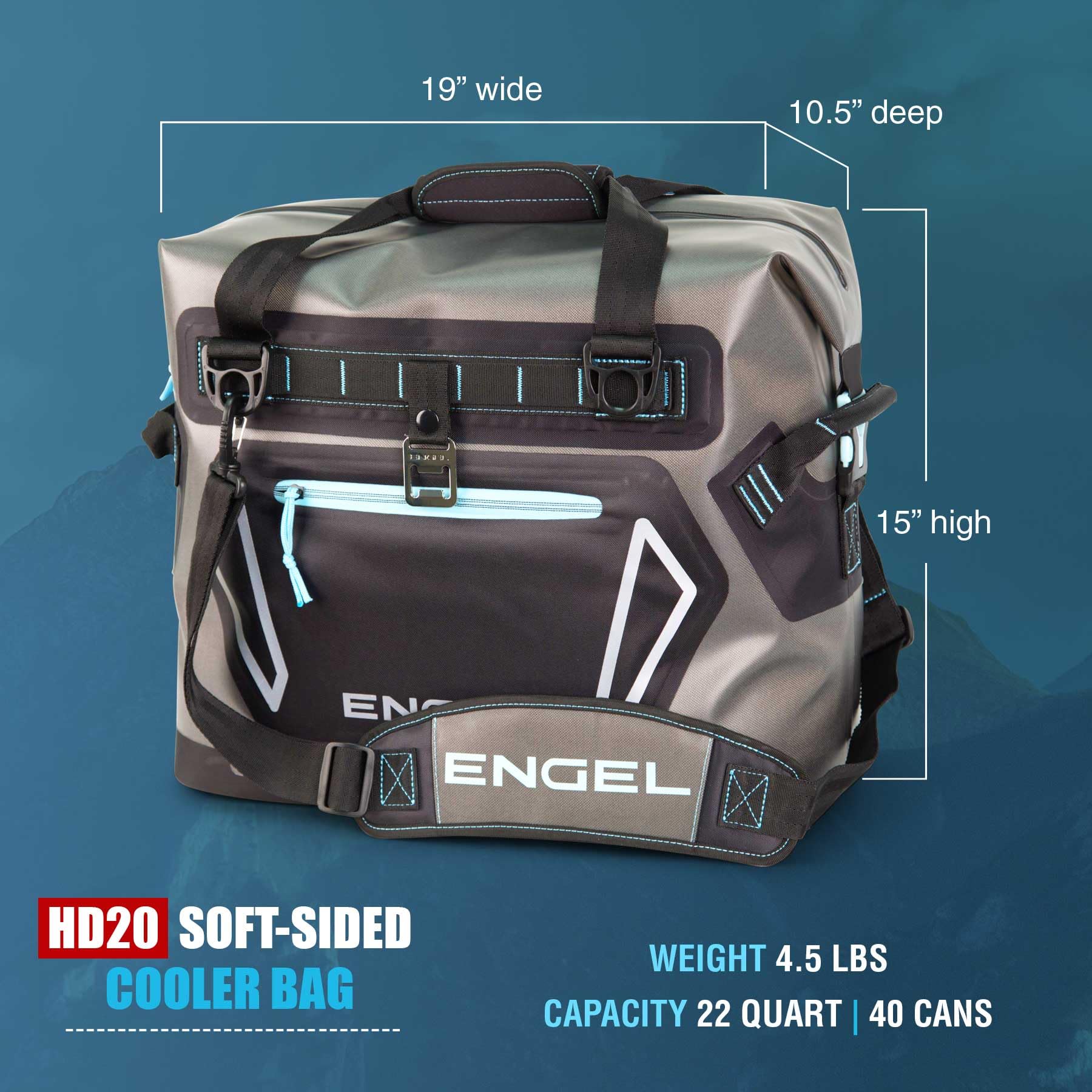 Engel HD30 High-Performance Soft-Sided Cooler Tote Bag - Durable, Leak-Proof & Portable Ice Chest for Camping, Fishing, Tailgating, Beach & Outdoor Adventures - Keeps Ice Cold for 24+ Hours - Perfect for Picnics, BBQs & Road Trips