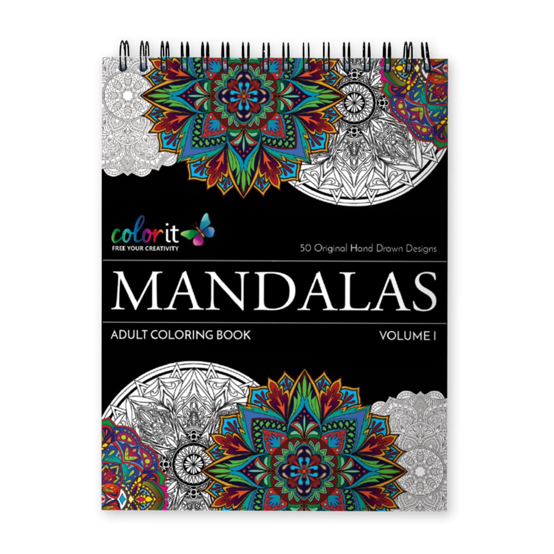Mandala Coloring Book for Adults - Premium Thick Artist Quality Paper, Hardback Cover & Spiral Binding | Stress Relief, Meditation & Creative Relaxation | ColorIt