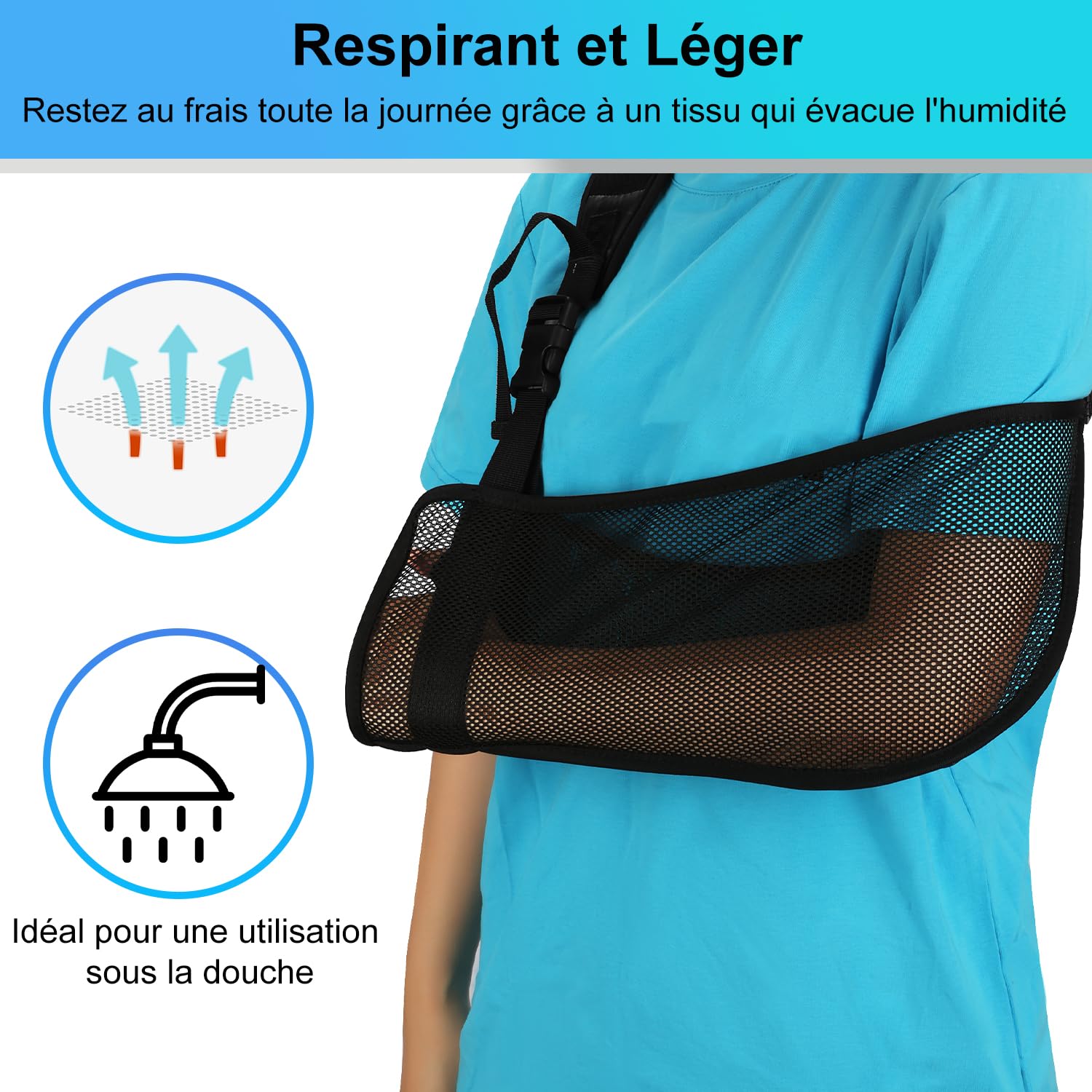Supregear Adjustable Shoulder Support Brace - Lightweight Rotator Cuff Sling for Arm, Elbow, Wrist & Hand Injuries - Left/Right Arm Medical Immobilization Sling for Pain Relief & Recovery - Ideal for Post-Surgery, Sports Injuries & Daily Support