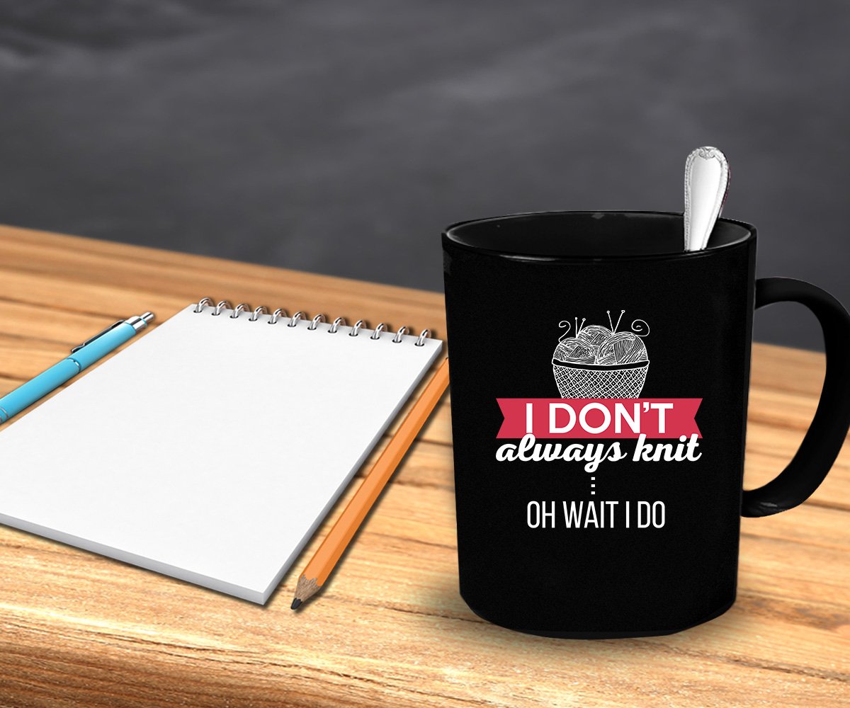 11 oz Knitting Coffee Mug - Funny Knitting Gift for Yarn Lovers - Perfect for Crafters, Knitters & Coffee Enthusiasts at Home or Office