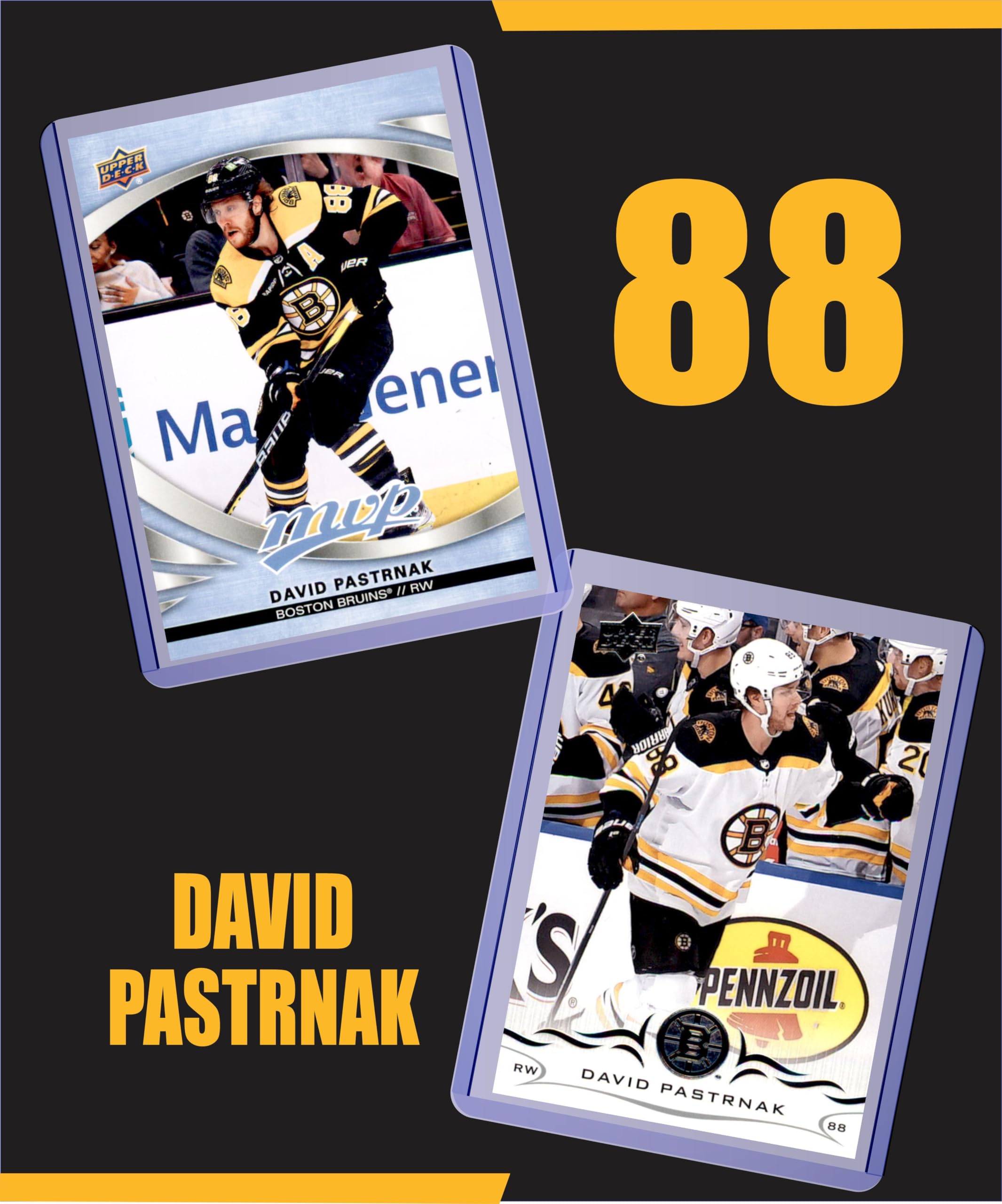 David Pastrnak (5) Assorted Boston Bruins Hockey Cards - Perfect for Collectors, Fans & Sports Memorabilia Gifts
