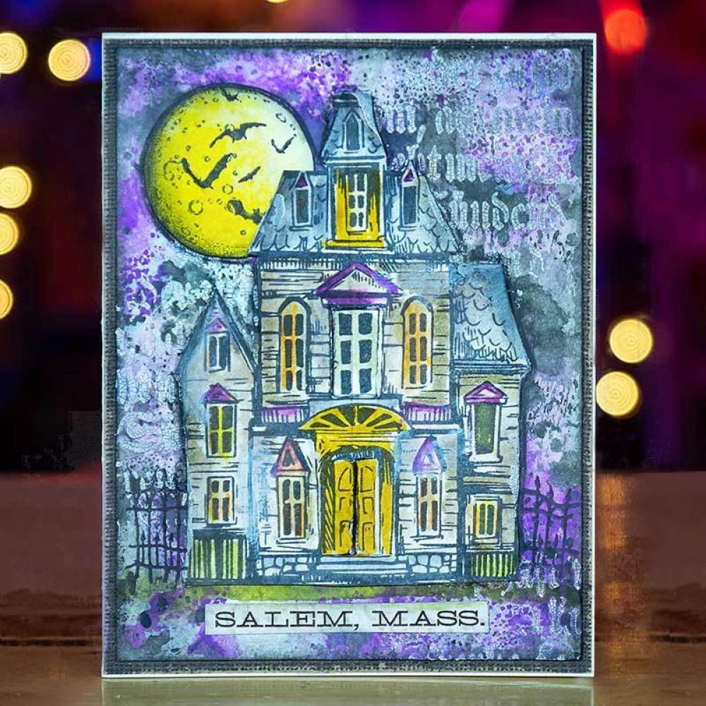 Halloween Silicone Stamp Set - Moon, Tree, Bats, Clouds & Branches for DIY Card Making, Scrapbooking, Paper Crafts - Perfect for Handmade Greeting Cards, Photo Albums & Home Decor (Spooky Theme)