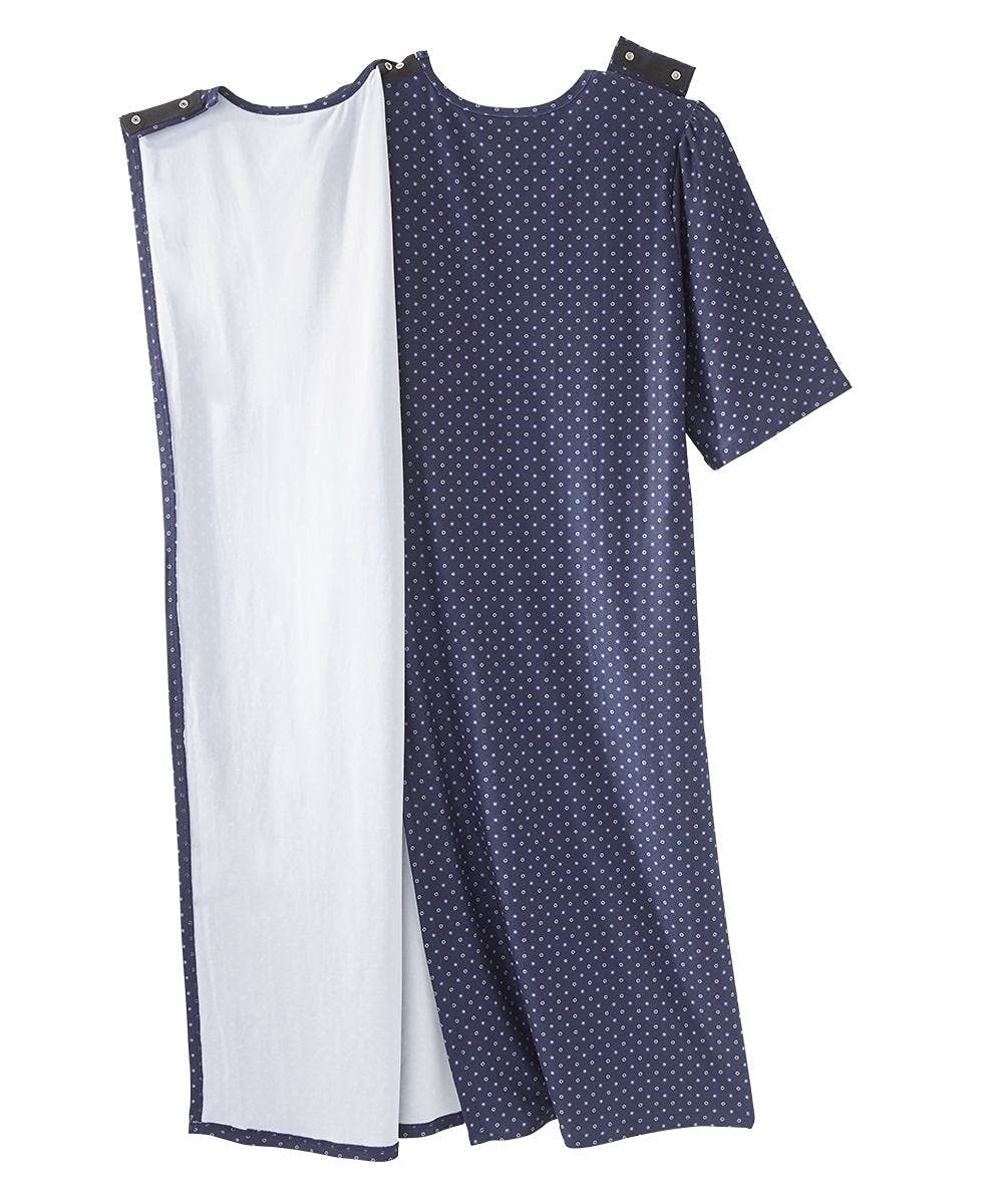 Silk Open-Back Hospital Gowns for Women - Comfortable & Easy Wear Patient Gowns for Seniors & Recovery - Soft Milk Silk with Lace Trim 2/3 Sleeve - Perfect for Post-Surgery, Maternity & Home Care