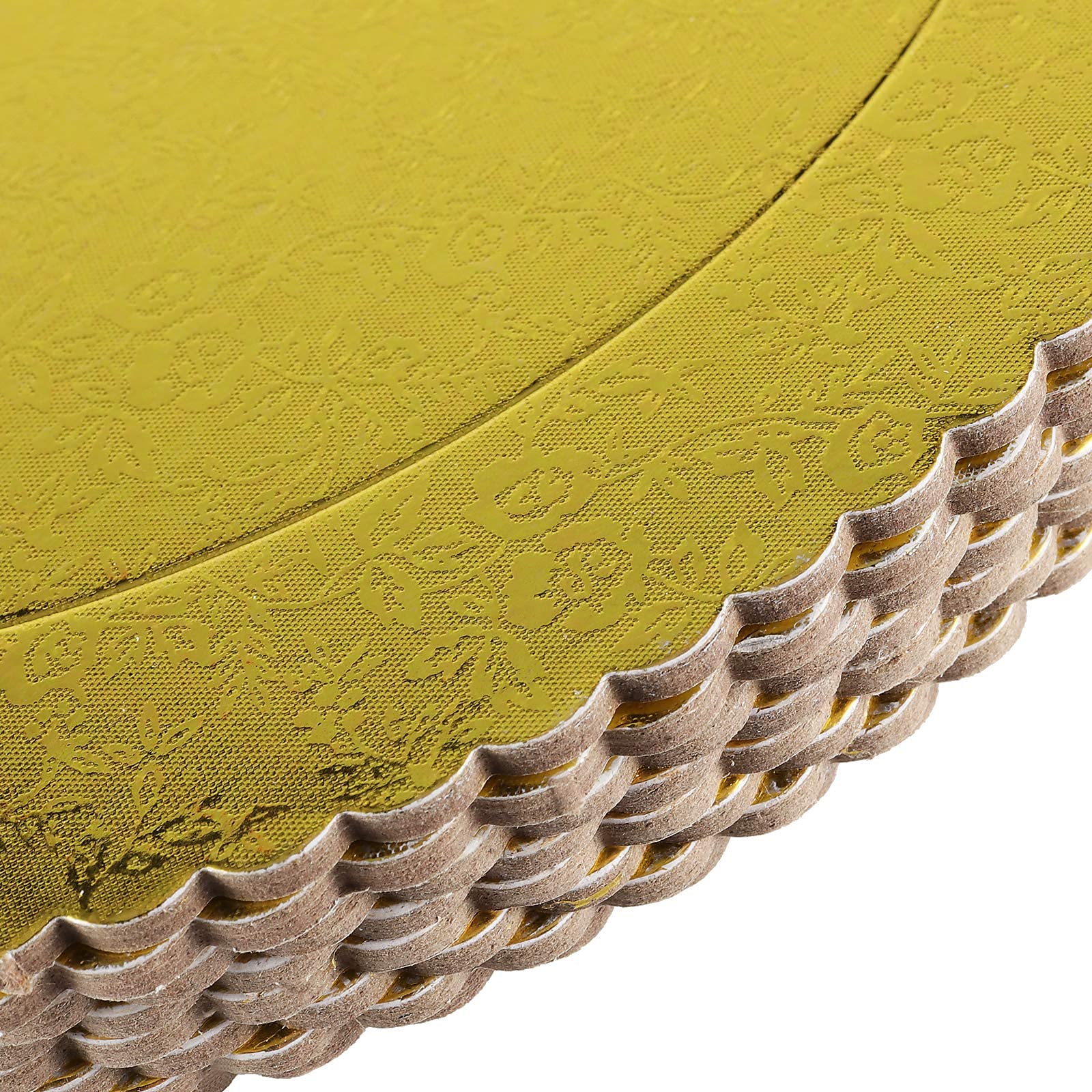 20-Pack 12-Inch Round Cake Boards - Food Grade Gold Laminated Greaseproof Cardboard Cake Drums - Disposable & Reusable for Cakes, Pizzas, Tarts - Perfect for Baking, Decorating, and Serving at Parties, Weddings, and Events