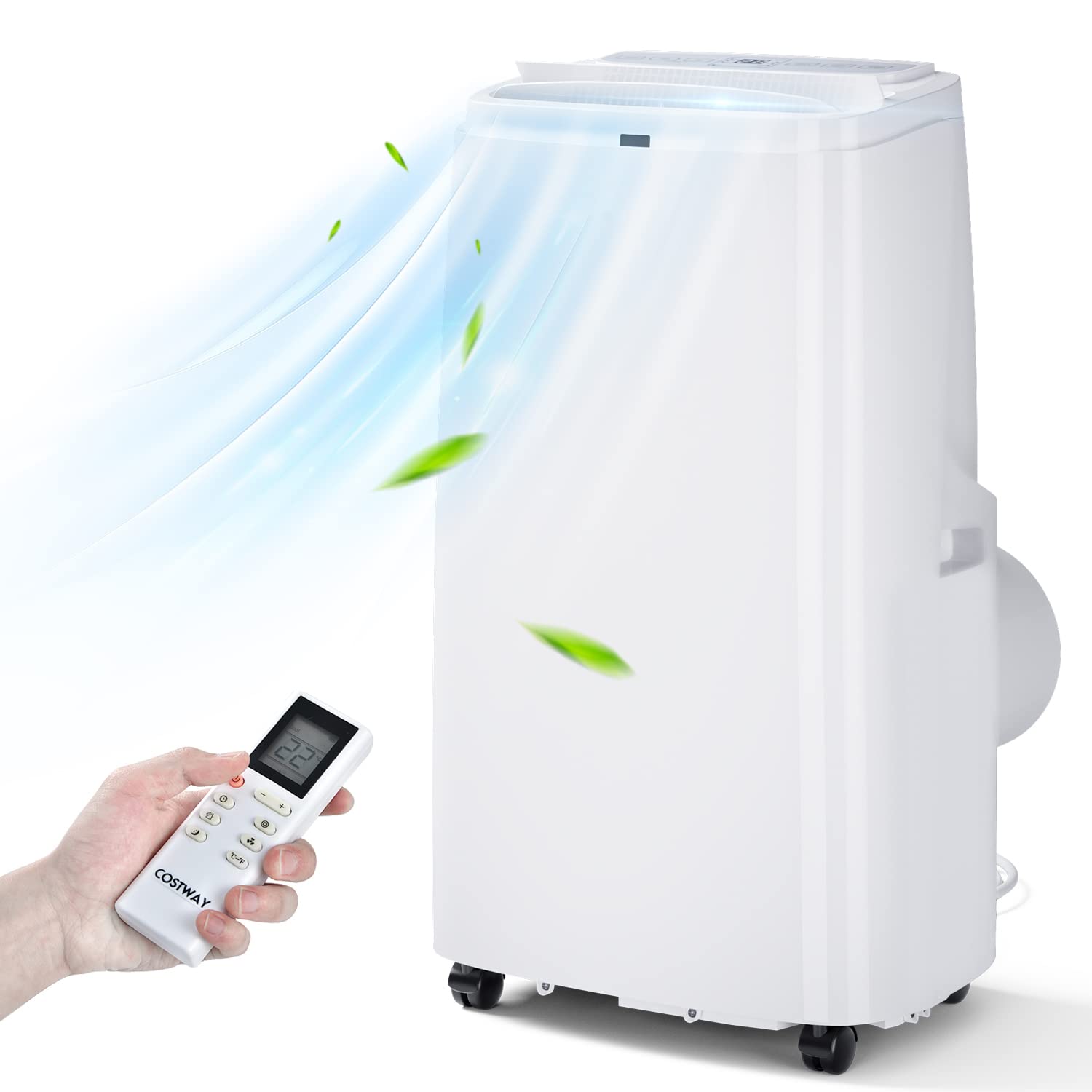 DORTALA 9000 BTU Portable Air Conditioner - 3-in-1 AC Unit with Dehumidifier, Fan & Remote Control - Quiet Cooling for Rooms Up to 350 Sq.Ft - Compact Freestanding Design with Window Kit - Perfect for Bedrooms, Offices & Small Apartments (White)