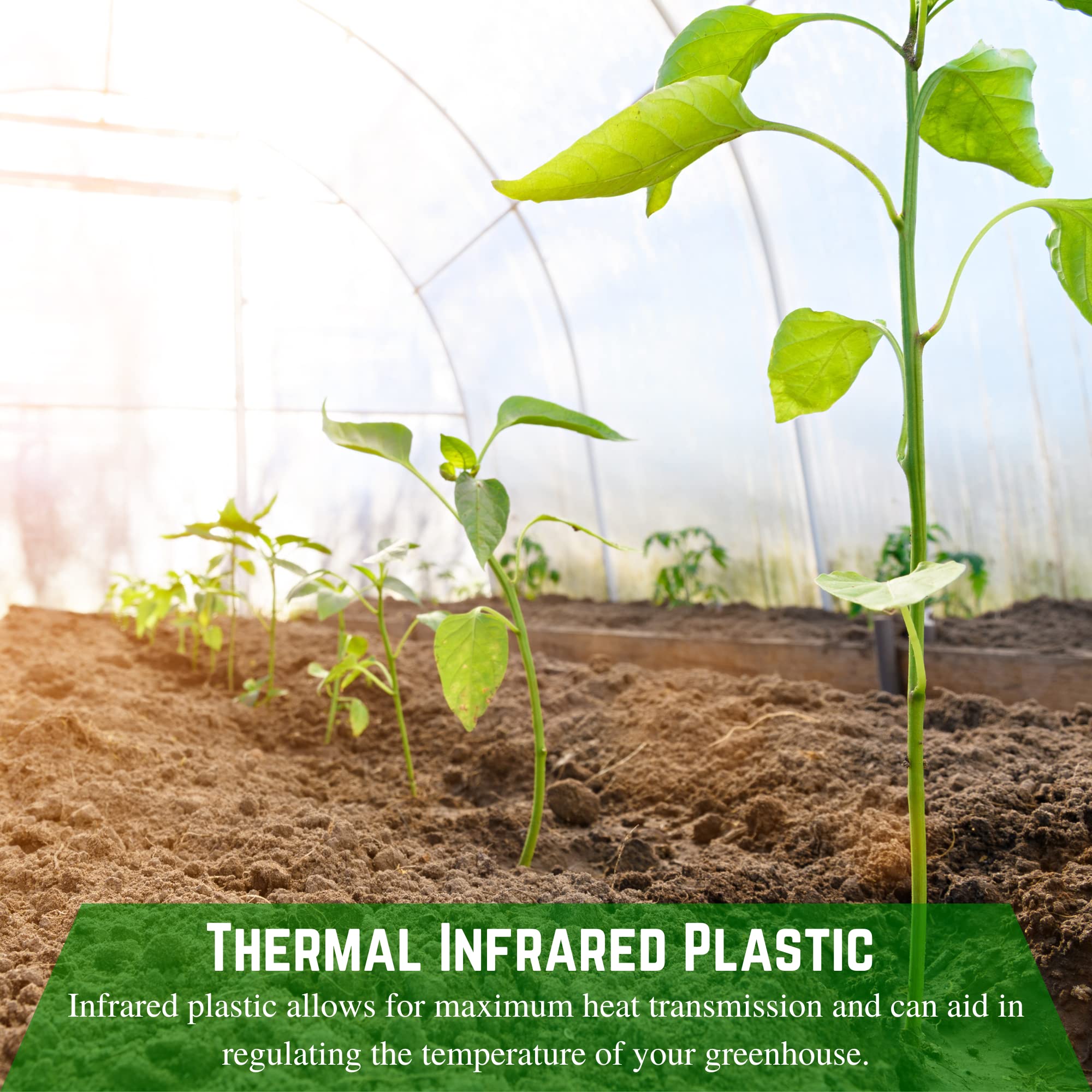 Premium 6 Mil Clear Greenhouse Plastic Sheeting - 20' x 70' - UV Resistant, Anti-Condensate, Thermal Cover for Greenhouses, High Tunnels & Plant Protection - 4 Year Durability - Ideal for Year-Round Gardening & Crop Growth