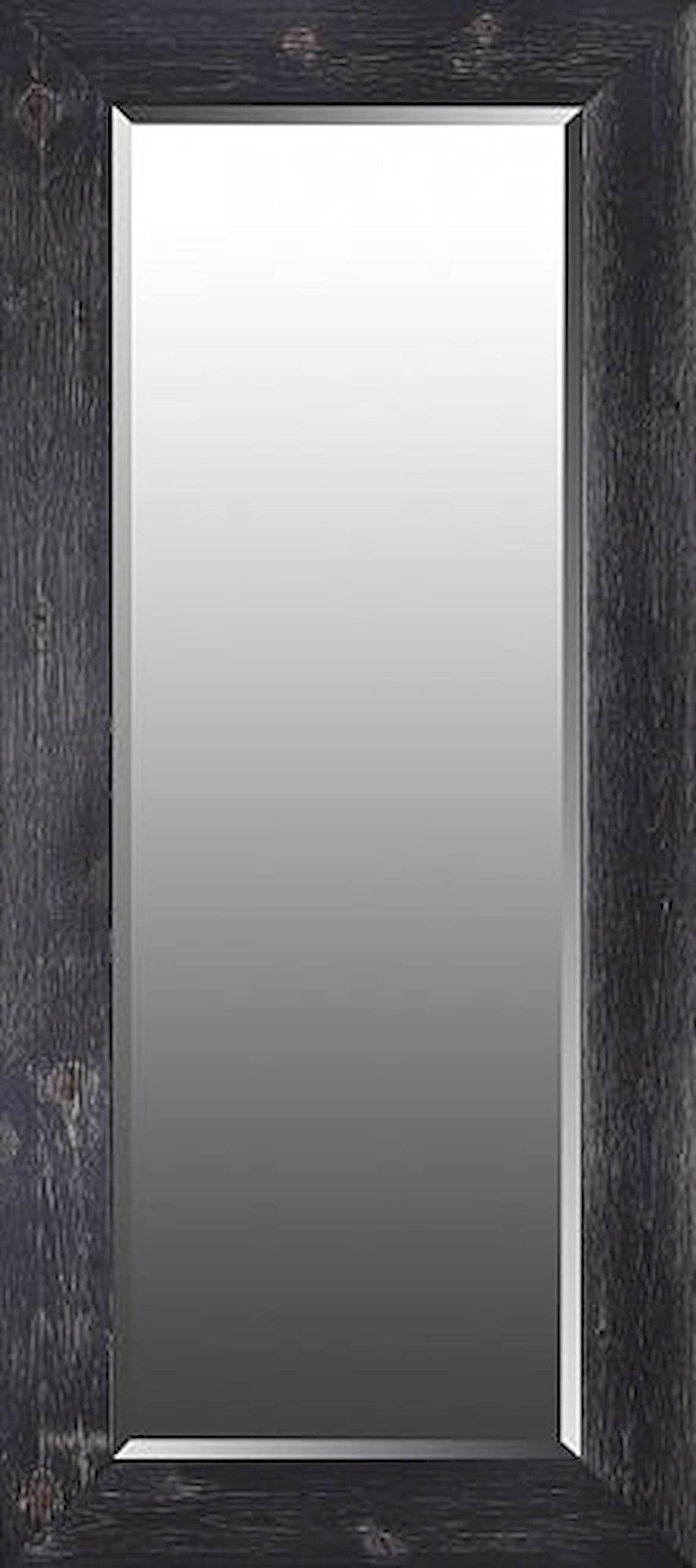 Black Chalk Wash Finish Framed Mirror - Elegant Vintage Wall Mirror for Bathroom, Bedroom & Entryway Decor