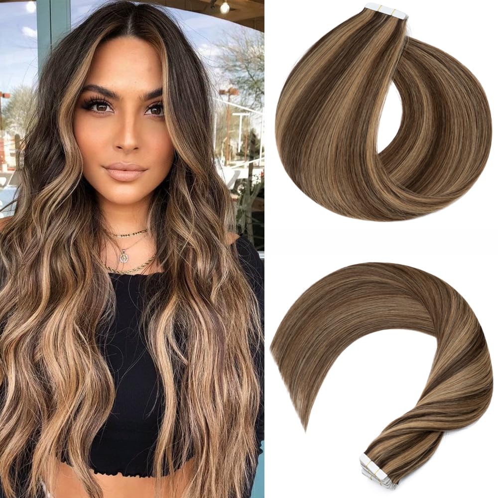 Premium 100% Remy Human Hair Tape-in Extensions - 40pcs 18