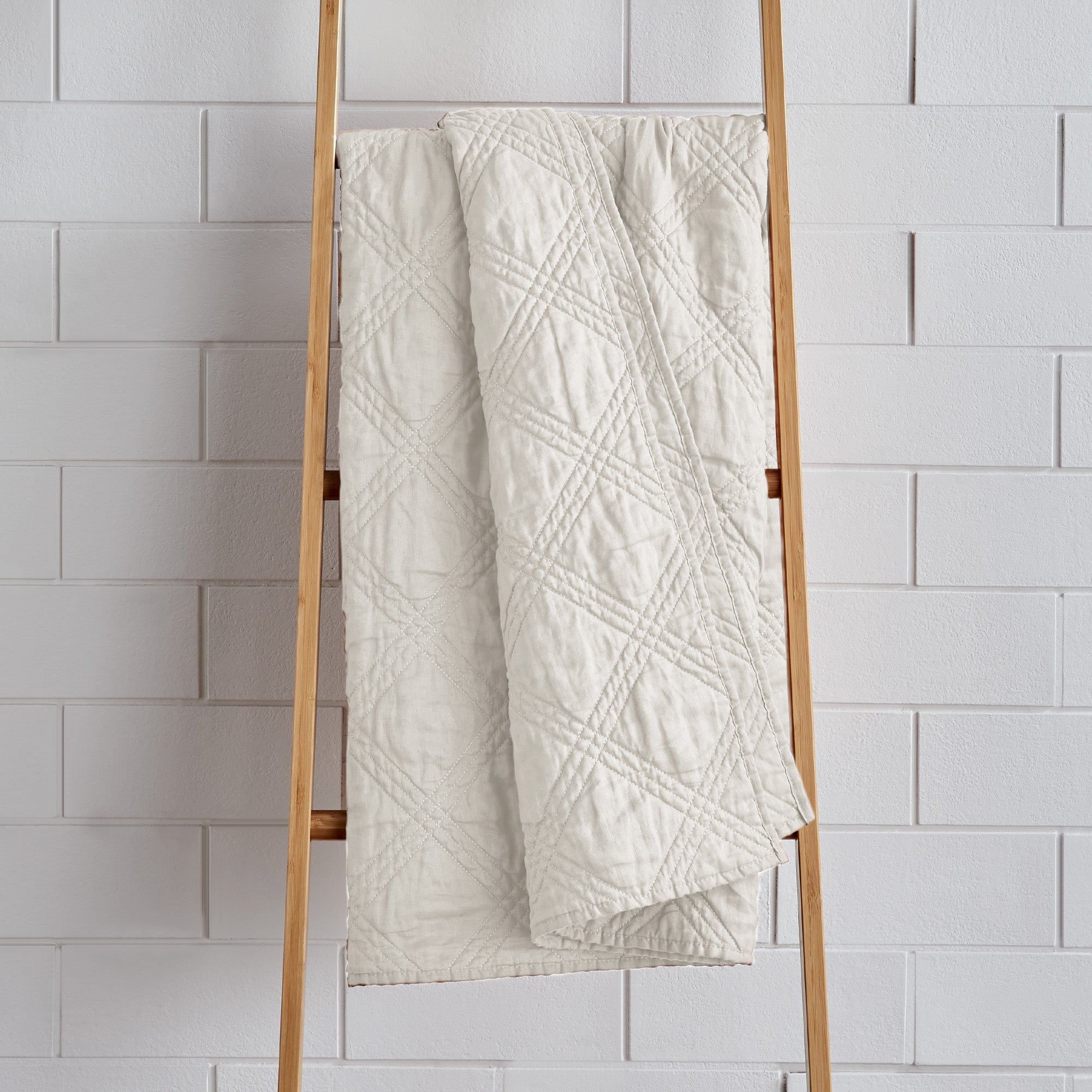Soft Washed Linen Quilted Throw Blanket - Lightweight & Breathable for All Seasons - Perfect for Sofa, Bed, or Outdoor Picnics