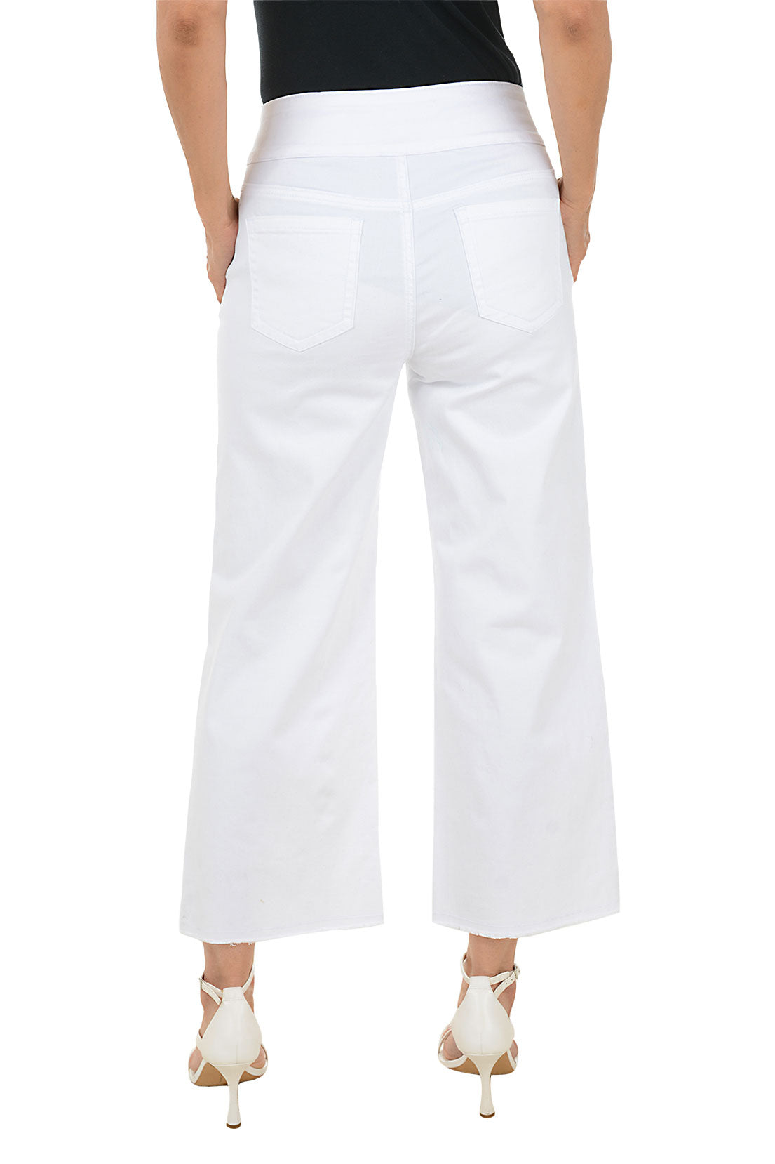Sparkling White Rhinestone Striped Wide Leg Denim Pants for Women - Trendy High Waist Flared Jeans for Party, Night Out & Casual Wear