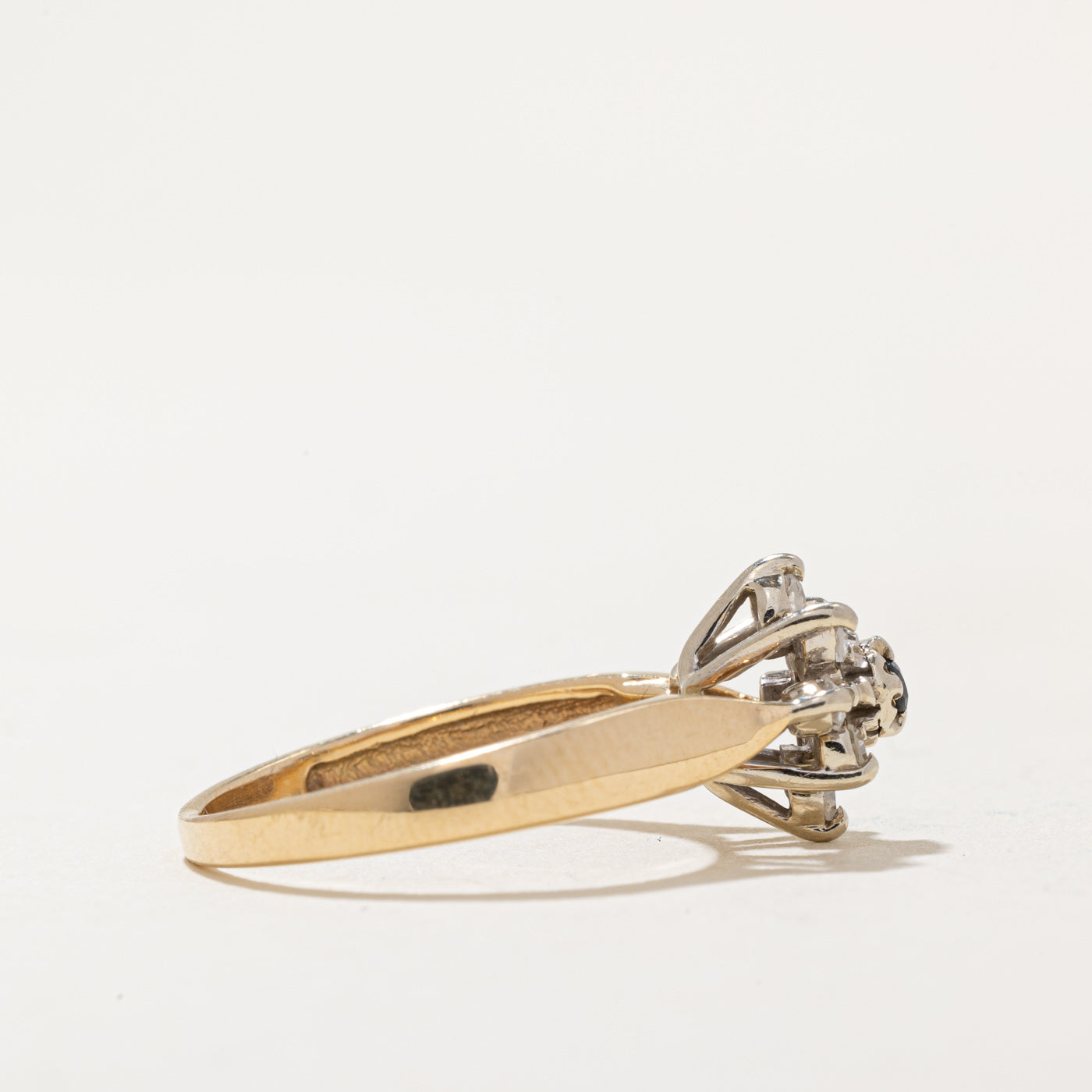 Elegant 0.14ctw Diamond & Sapphire Cocktail Ring for Women | Size 5.25 | 0.02ct Genuine Stones | Perfect for Evening Parties, Weddings & Special Occasions