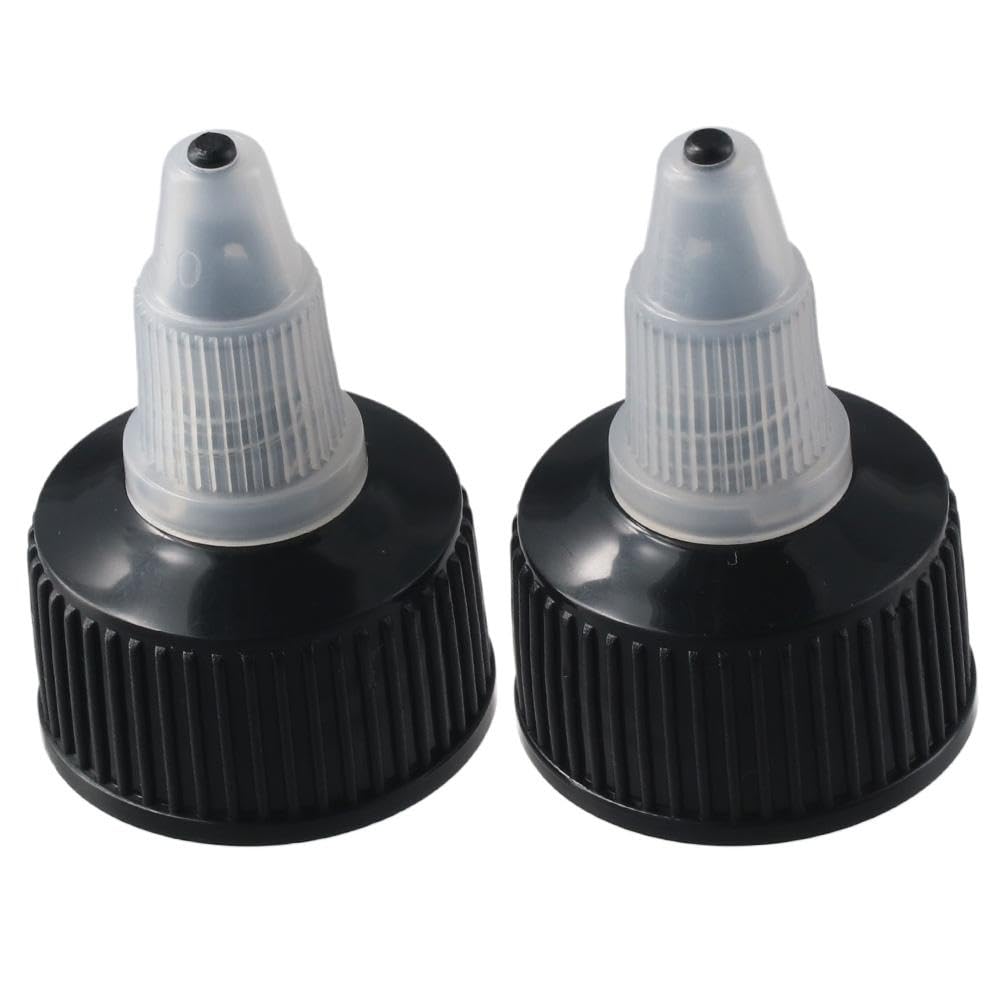 20PCS 24/410 High Quality Replacement Caps for Squeeze Bottles - Black & Natural Twist Dispensing Caps for Seasoning, Glue, Paint Bottles | Perfect for Kitchen, Crafting & DIY Projects