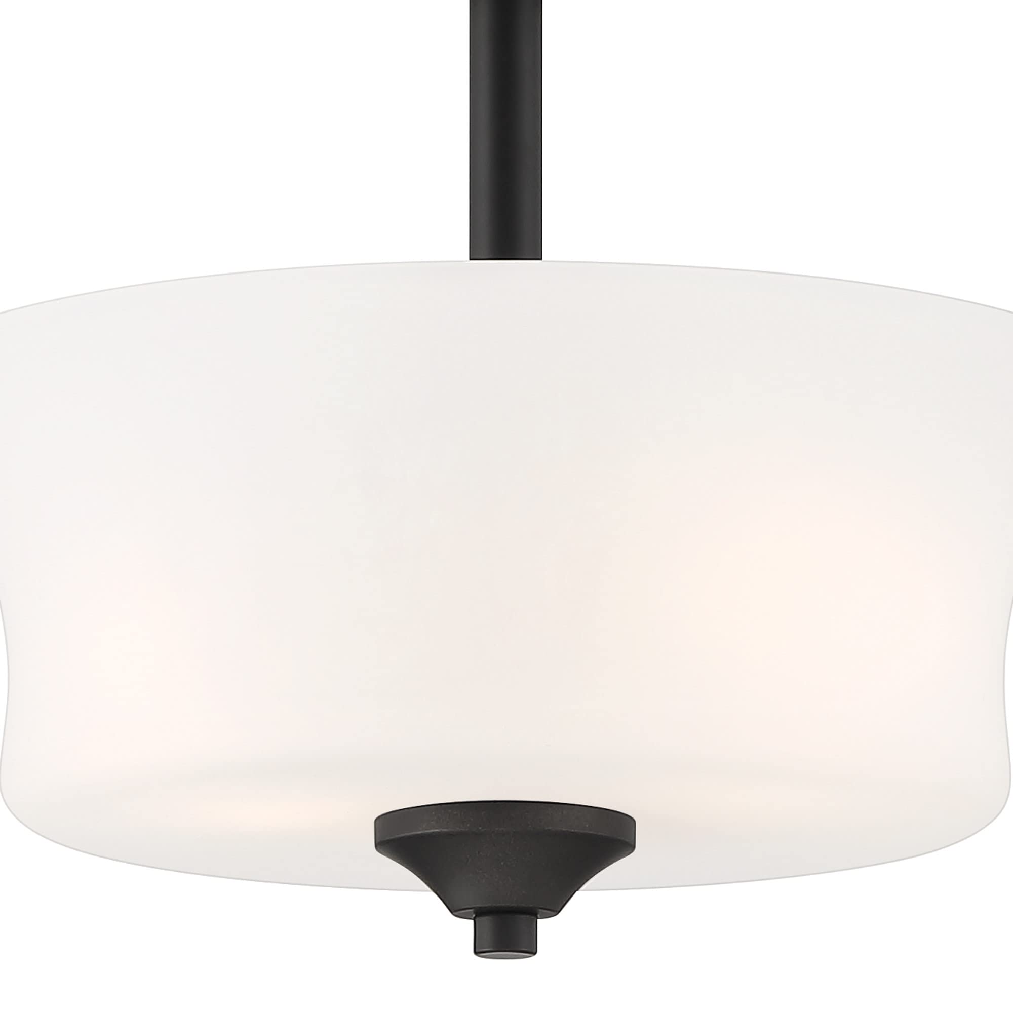 DESIGNERS FOUNTAIN Bronson 2-Light Semi Flush Mount Ceiling Fixture in Matte Black - Modern Hallway & Bedroom Lighting (Model D278M-SF-MB)
