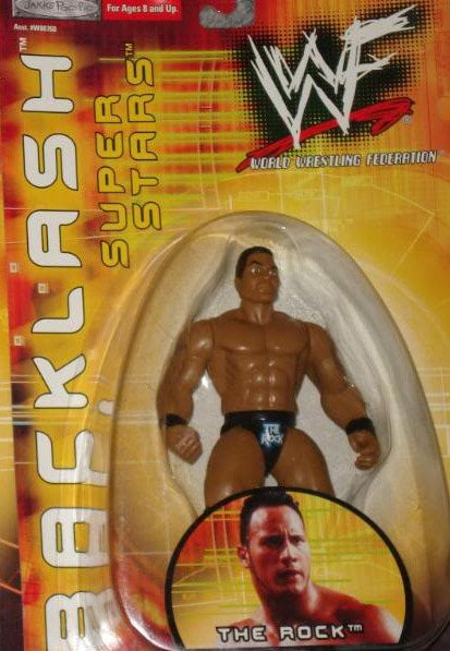 2000 WWF Jakks Pacific Backlash Series 1 The Rock Wrestling Action Figure - Exclusive Collectible for WWF Fans & Toy Collectors - Perfect for Display, Play, and Nostalgic Wrestling Memorabilia