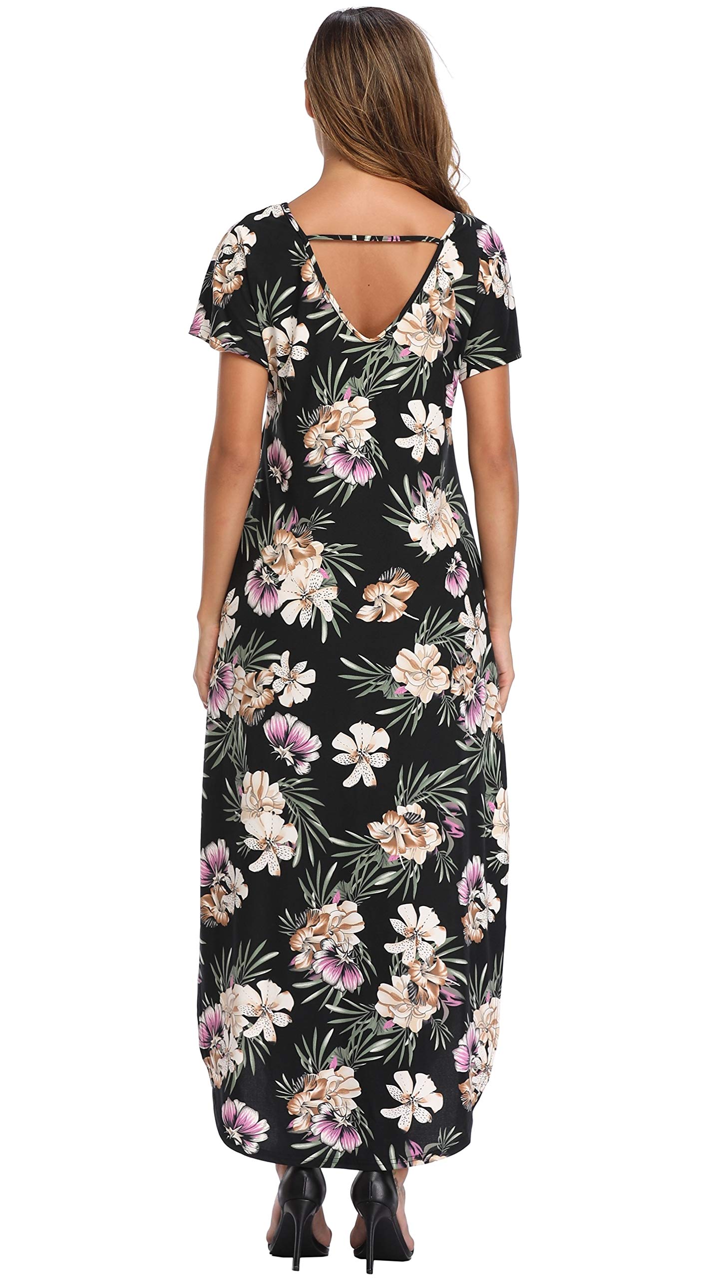 Floral Print Women's Maxi Dress - Long Casual Summer Dress with Pockets for Beach, Party & Vacation | Lightweight & Comfortable Boho Style