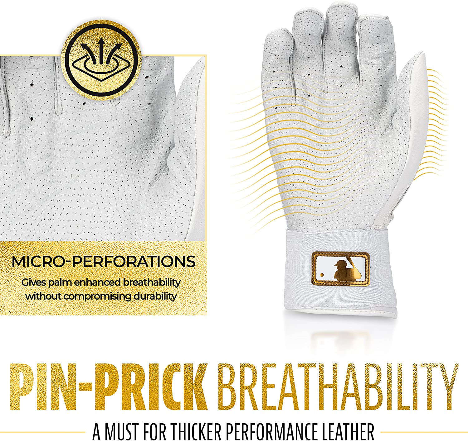Franklin Powerstrap Infinite Series Adult Batting Gloves - Baseball & Softball Training Gloves for Hitting, Fielding & Practice - Durable & Comfortable Grip for Men & Women