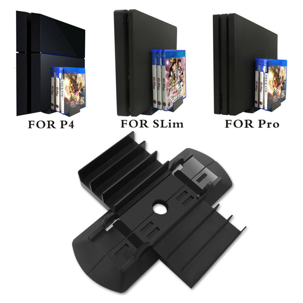 Universal Vertical Stand Holder for PlayStation 4, PS4 Slim & PS4 Pro - Console Stand with Game Storage | Perfect for Gaming Setup & Organized Storage