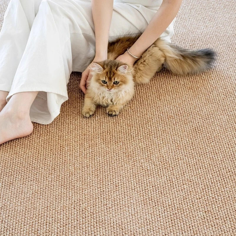 Elianna Faux Linen Minimalist Pet-Friendly Area Rug - Soft Non-Slip Living Room Carpet for Bedroom, Nursery & Home Decor