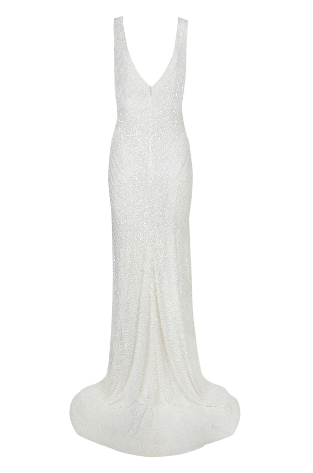 Theia Caitlin 890062 Lace Wedding Dress with Long Train - Perfect for Bridal Ceremony & Formal Events
