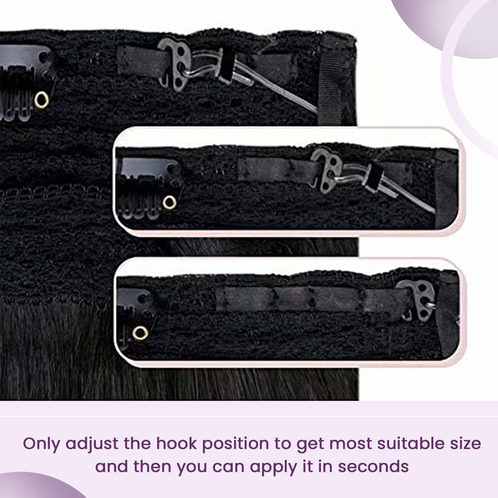 LaaVoo 20 Inch Human Hair Extensions - 100g Natural Black Invisible Wire Hair Extensions for Women | Real Human Hair for Volume & Length | Perfect for Daily Wear, Parties & Special Occasions