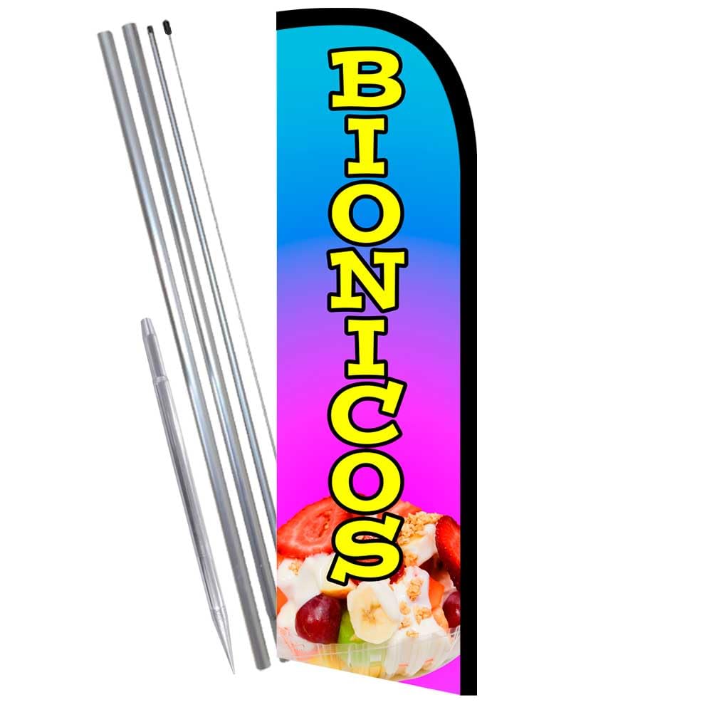 Premium Windless Feather Banner Flag Kit - Flag, Pole & Ground Mount for Outdoor Advertising, Events & Business Signage