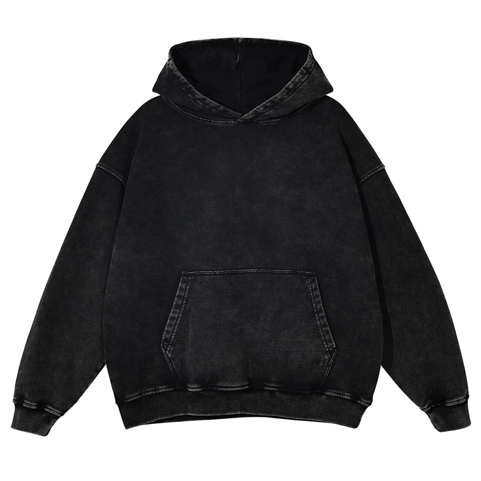 Vintage Oversized Acid Wash Cotton Hoodie for Men - Couples Streetwear Pullover Sweatshirt | Casual Wear, Gym, Outdoor Activities