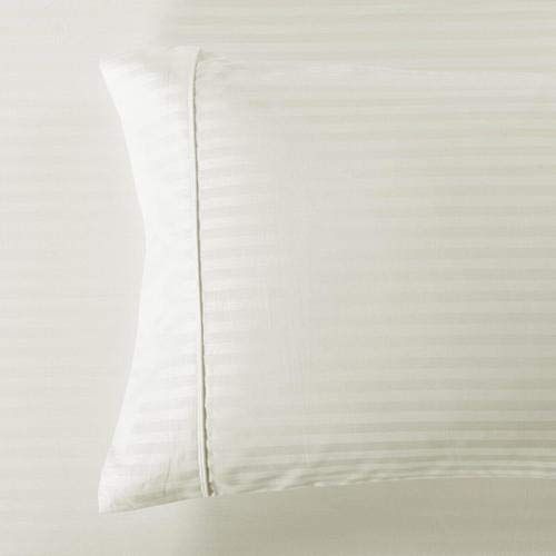 Luxury Damask Stripe 600 Thread Count King Size Pillowcase Set (2-Pack) - Soft Ivory Bedding for Hotel Style Comfort - Perfect for Master Bedroom, Guest Room & Luxury Home Decor