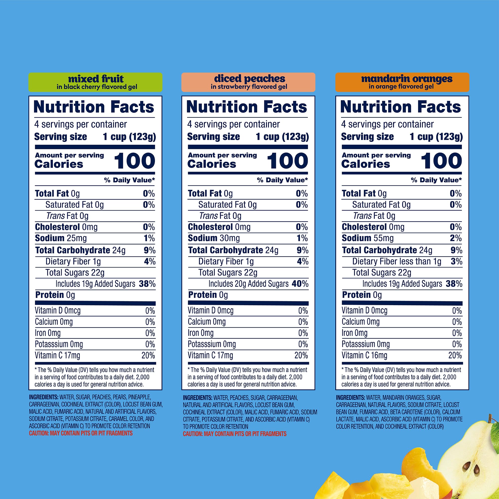 Dole Fruit Cups Variety Pack - Diced Peaches, Mandarin Oranges & Mixed Fruit in Gel - 4.3 oz (12 Pack) | Healthy Snacks for Kids Lunch Boxes, Office Break & On-the-Go Nutrition
