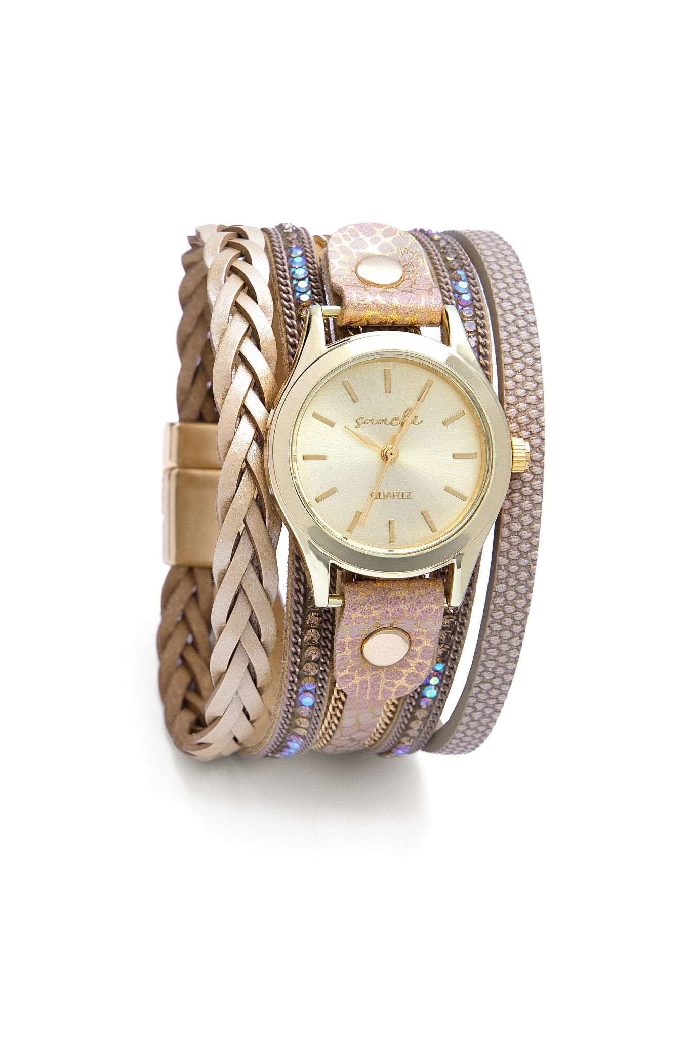 Eco-Friendly Vegan Leather Braided Bracelet Watch for Women - Stylish & Sustainable Fashion Accessory for Everyday Wear, Office & Casual Outings