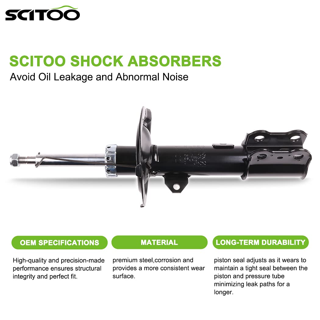 SCITOO 4Pcs Front & Rear Shock Absorbers Struts Replacement for 2000-2005 Toyota Celica - Compatible with Part Numbers 334277, 334278, 341277 - Perfect for Smooth Rides & Enhanced Vehicle Stability on Rough Roads