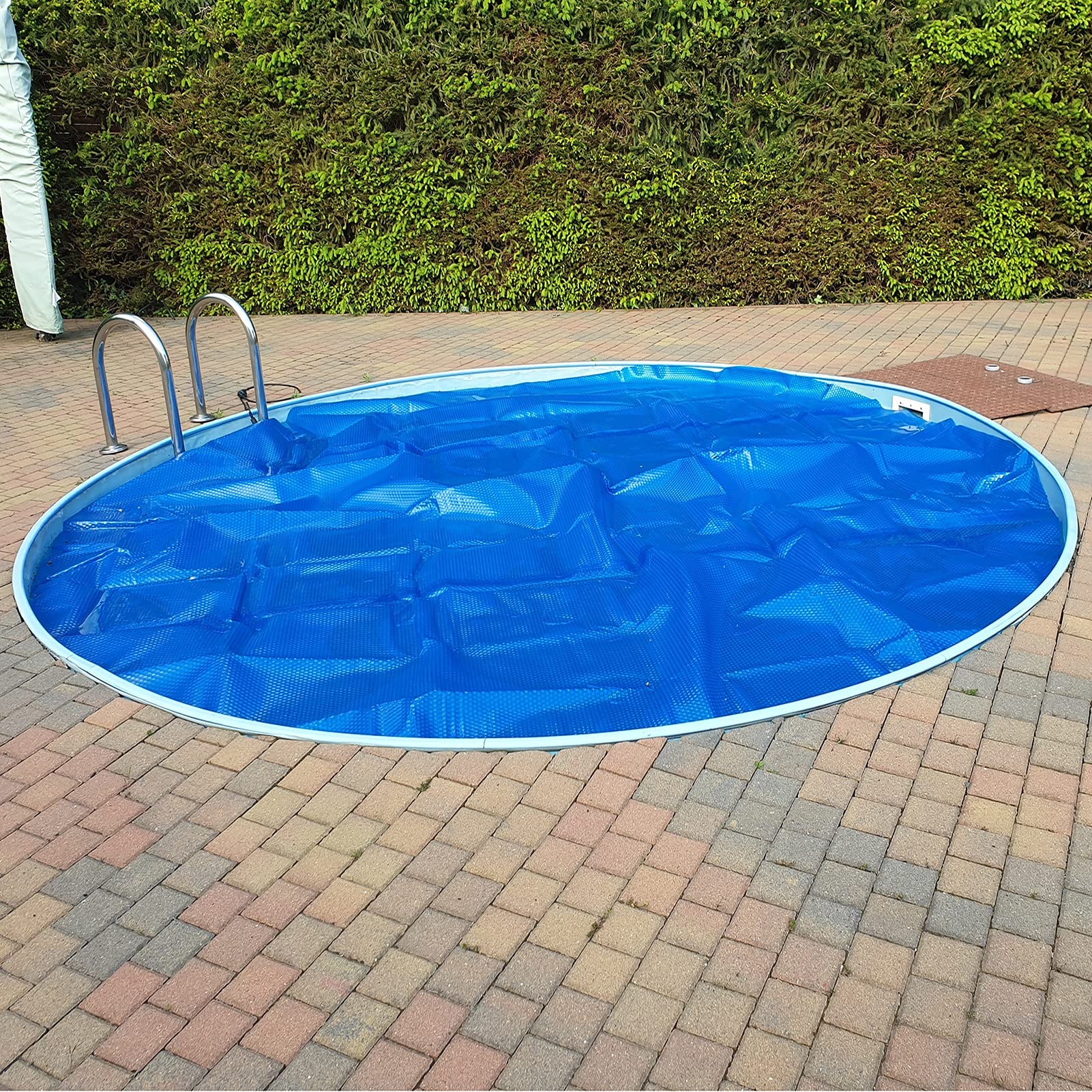 Round Above Ground Pool Cover - PE Plastic Insulated & Dustproof Hot Tub Cover for Outdoor Spa, Villa, Garden - Ø 10ft/12ft/15ft/17ft (Size: Ø 14ft/4.3m) - Perfect for Winter Protection & Year-Round Pool Maintenance