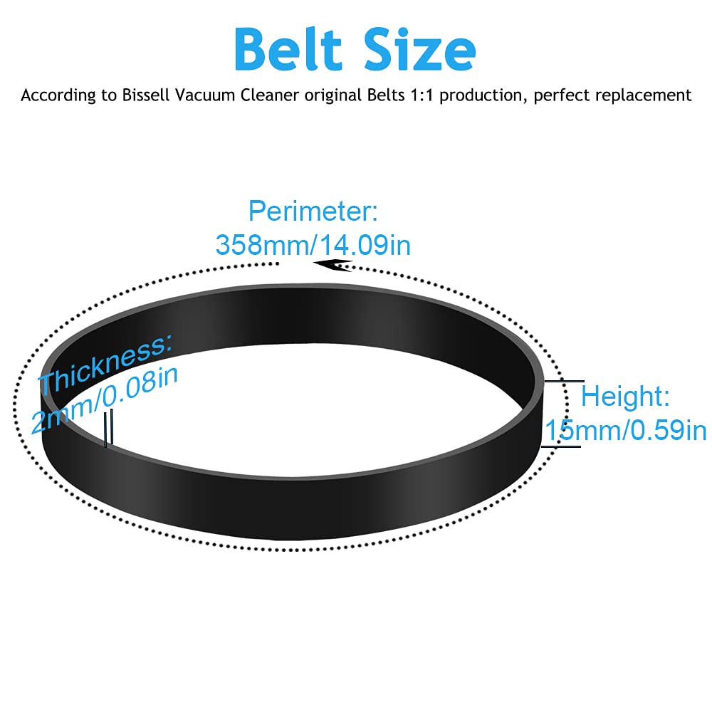 Bissell 1604895 & 1604896 Replacement Vacuum Cleaner Belts and Filter Sponge - Compatible with 2690, 1520, 2112 Series - Perfect for Home Cleaning, Pet Hair Removal, and Car Detailing