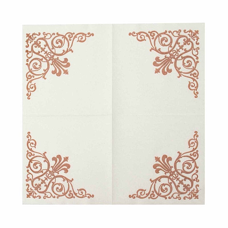 20-Pack 10x10 Inch Premium Cocktail Napkins with Elegant Metallic Fleur-de-Lis Design - Perfect for Weddings, Parties, and Home Entertaining