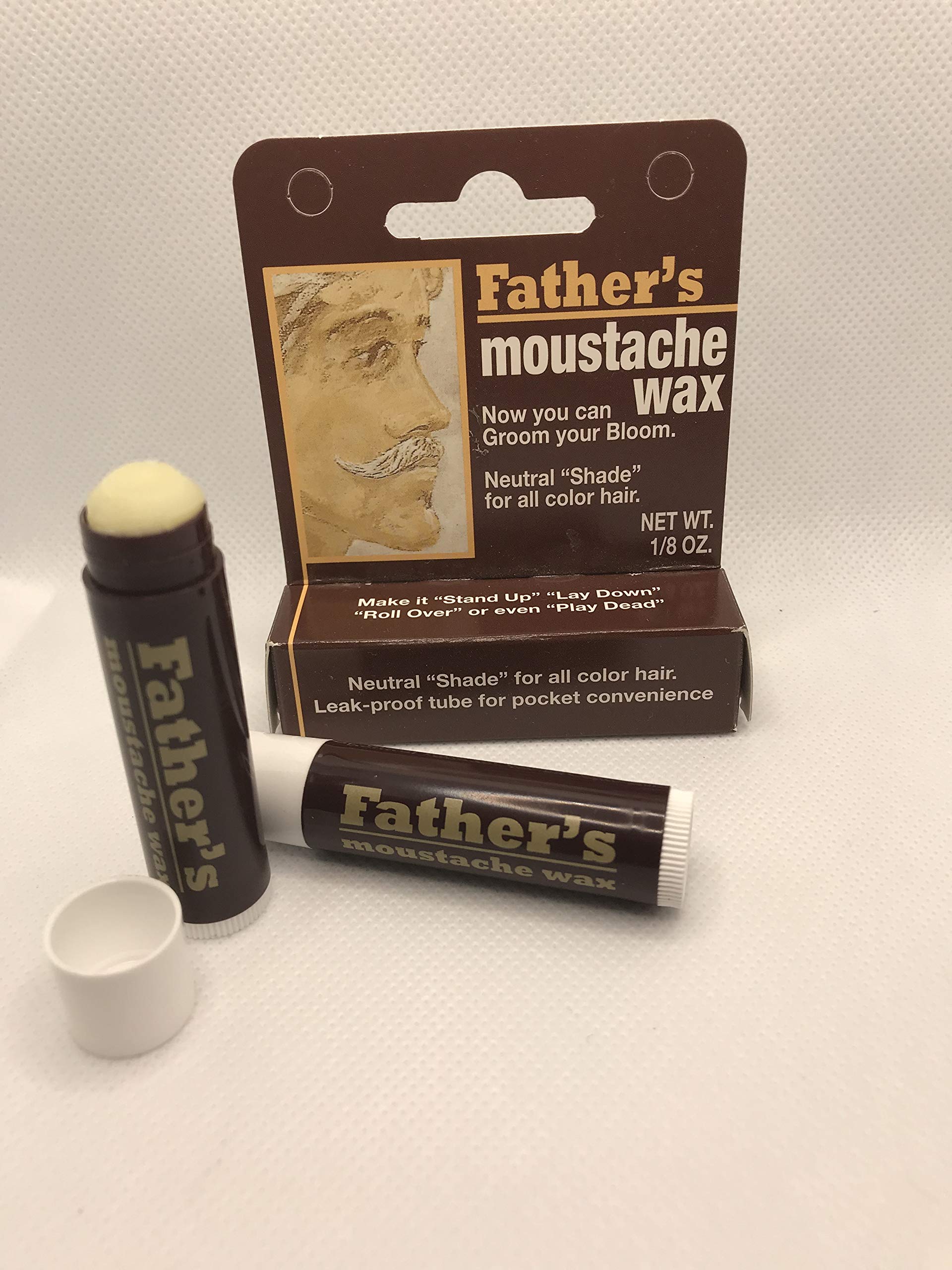 Premium Neutral Moustache Wax for Men - All Hair Colors, Leak-Proof Travel Tube, Pack of 4 - Perfect for Grooming, Styling & Everyday Use - Great Gift for Father's Day, Beards & Mustache Care