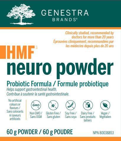 Genestra HMF Neuro Powder Probiotic Formula 60g - Brain & Gut Health Support for Adults - Supports Cognitive Function & Digestive Balance - Perfect for Stress Relief & Mental Clarity