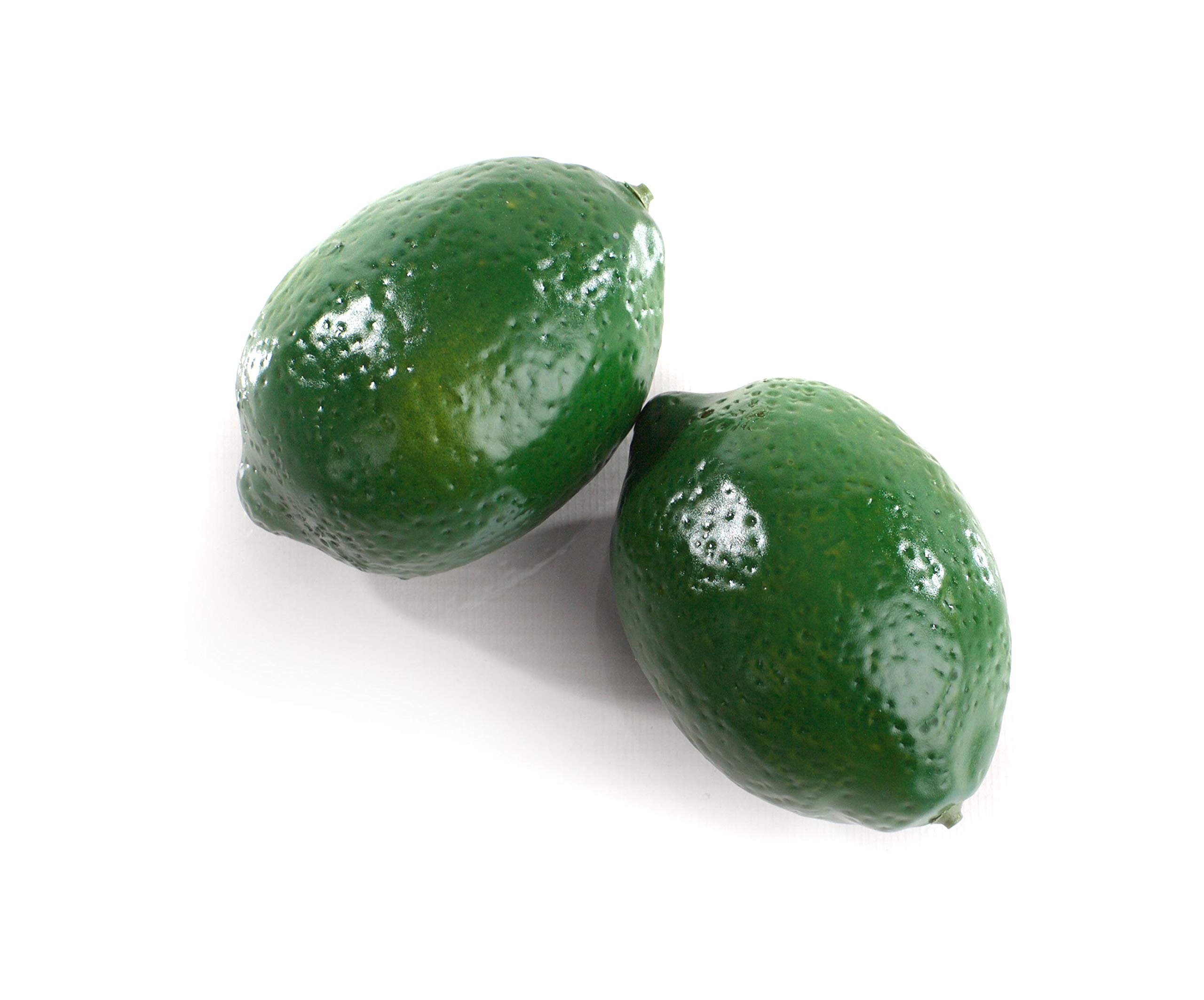 2 Small Artificial Limes - Realistic Fake Limes for Home Decor, Cocktail Garnish, Photography Props, and Party Centerpieces